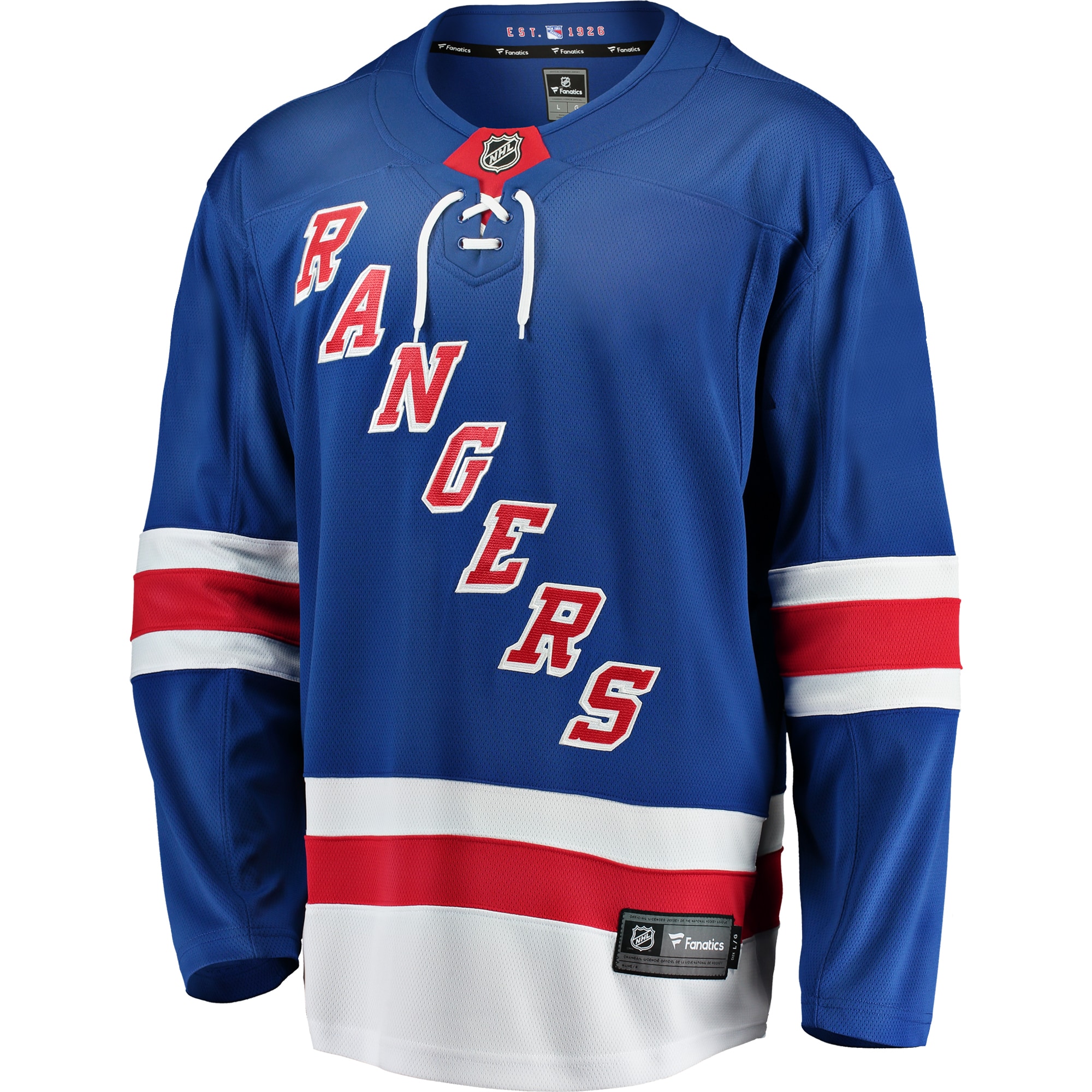 Alternative view of Men's New York Rangers Blue Breakaway Home Jersey - JS748 