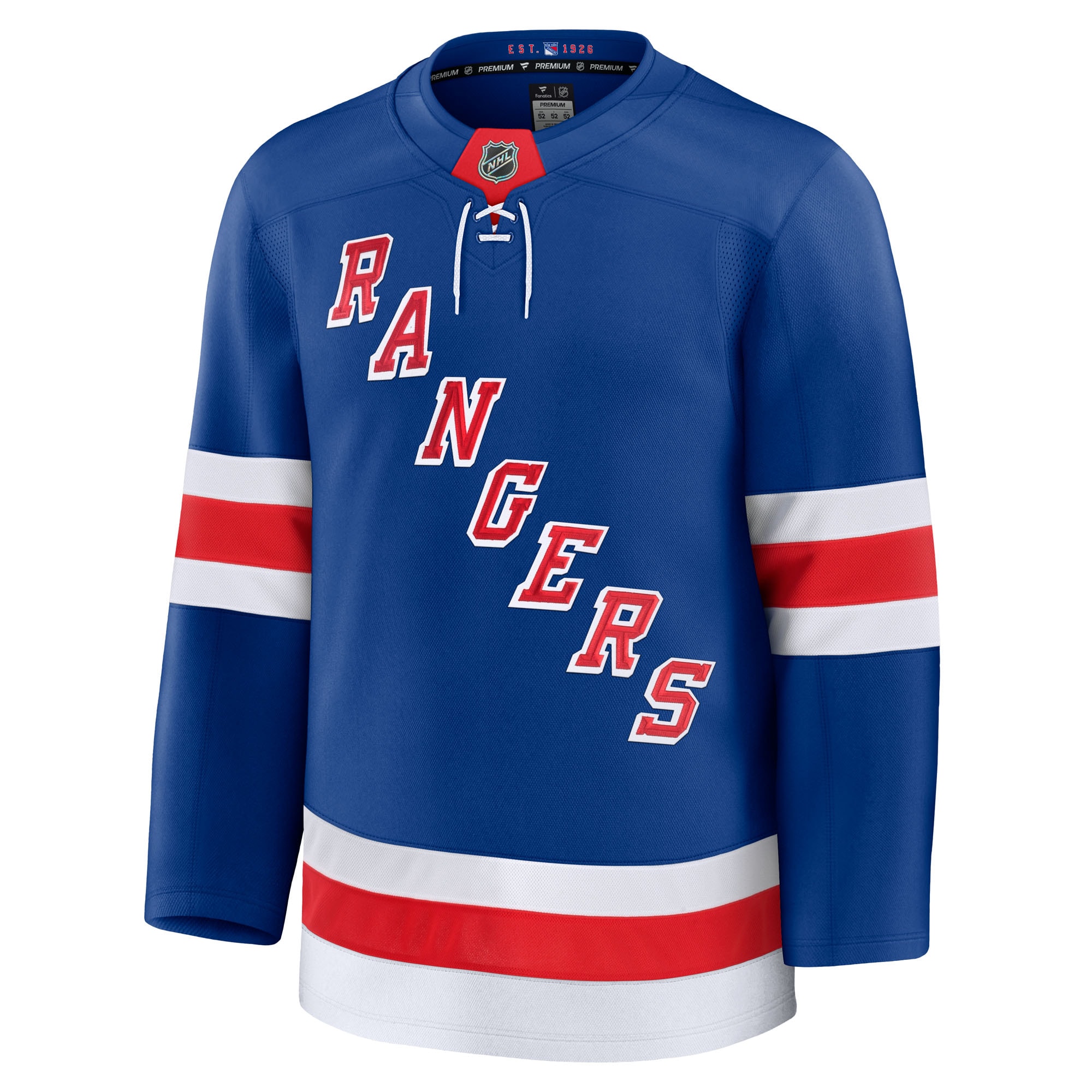 Alternative view of Men's New York Rangers Blue Home Premium Jersey - JS756 
