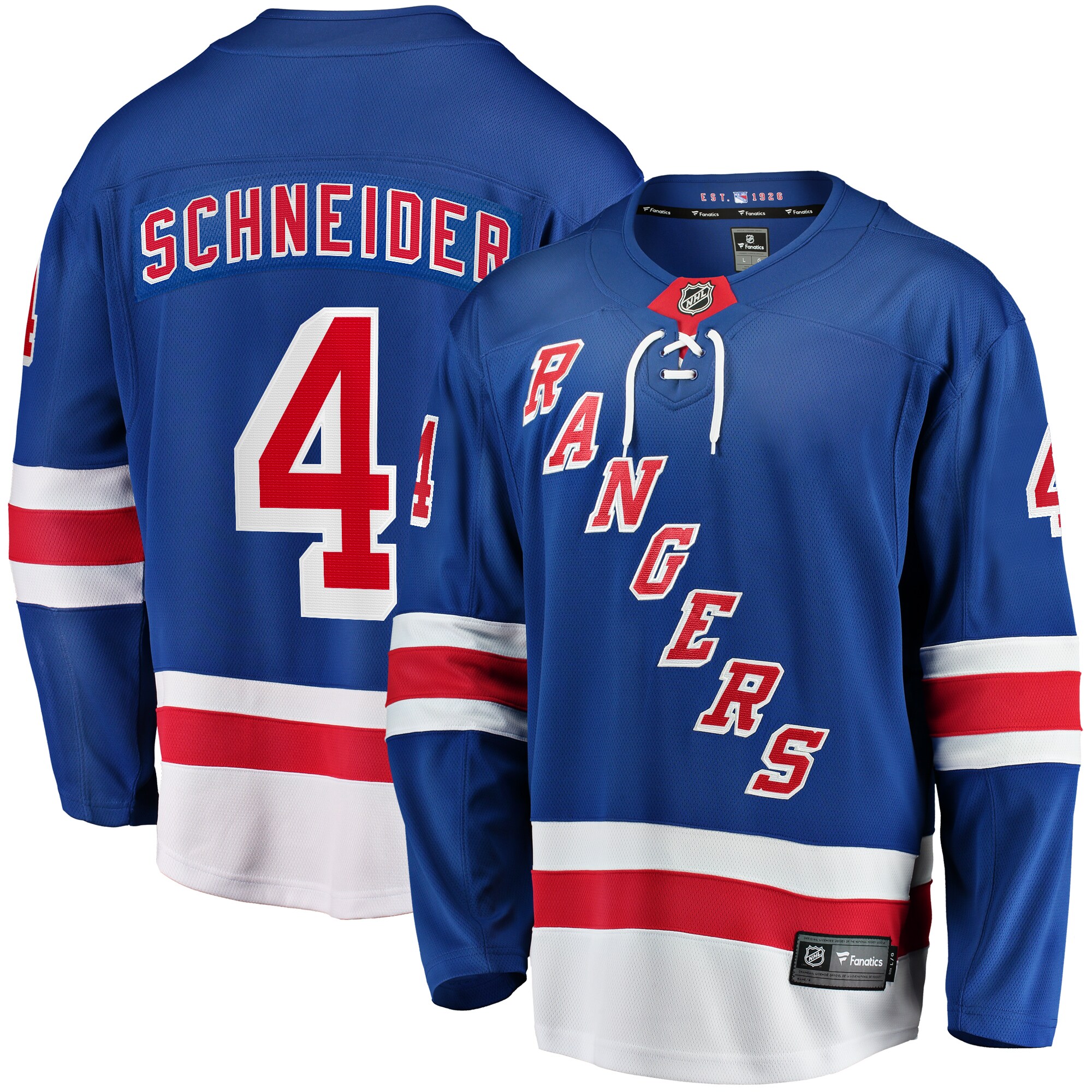 Men's New York Rangers Braden Schneider Blue Home Premier Breakaway Player Jersey - JS450 