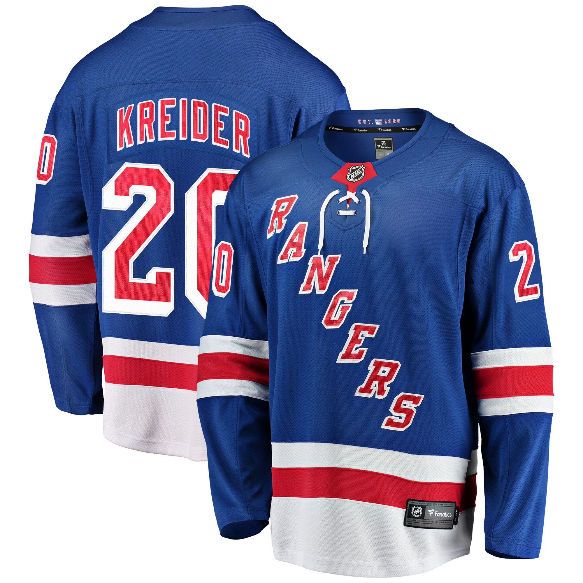 Men's New York Rangers Chris Kreider Blue Home Breakaway Player Jersey - JS373 