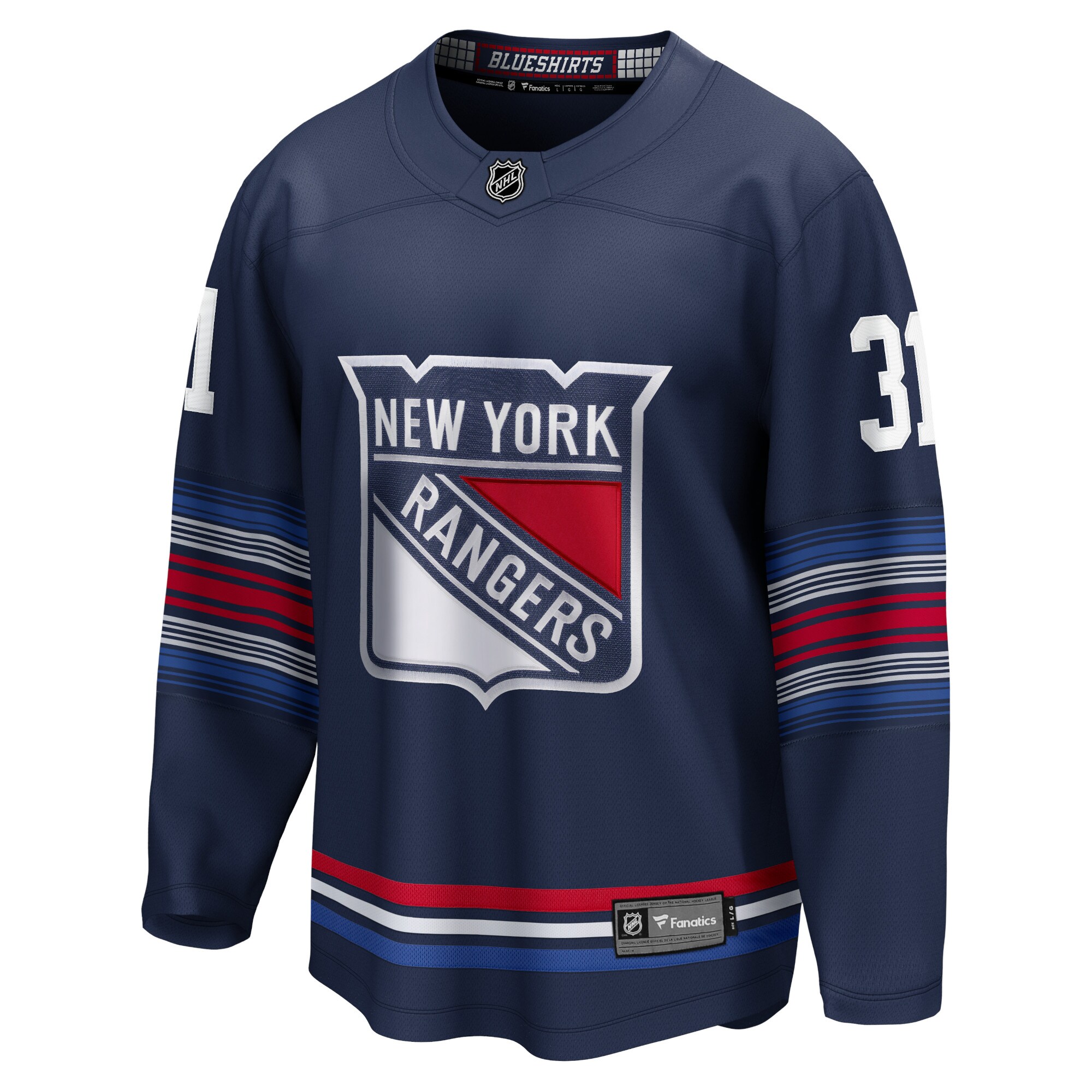 Alternative view of Men's New York Rangers Igor Shesterkin Navy Alternate Premier Breakaway Player Jersey - JS971 