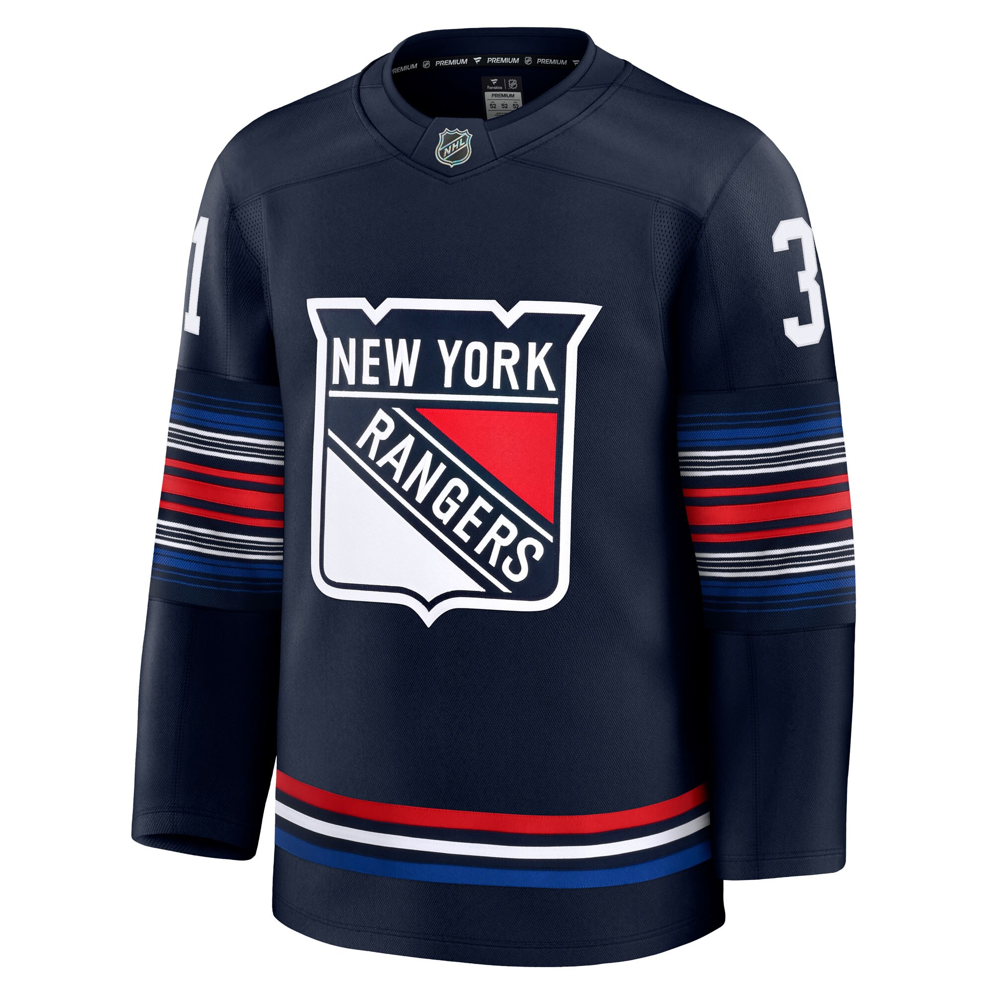 Alternative view of Men's New York Rangers Igor Shesterkin Navy Alternate Premium Jersey - JS757 