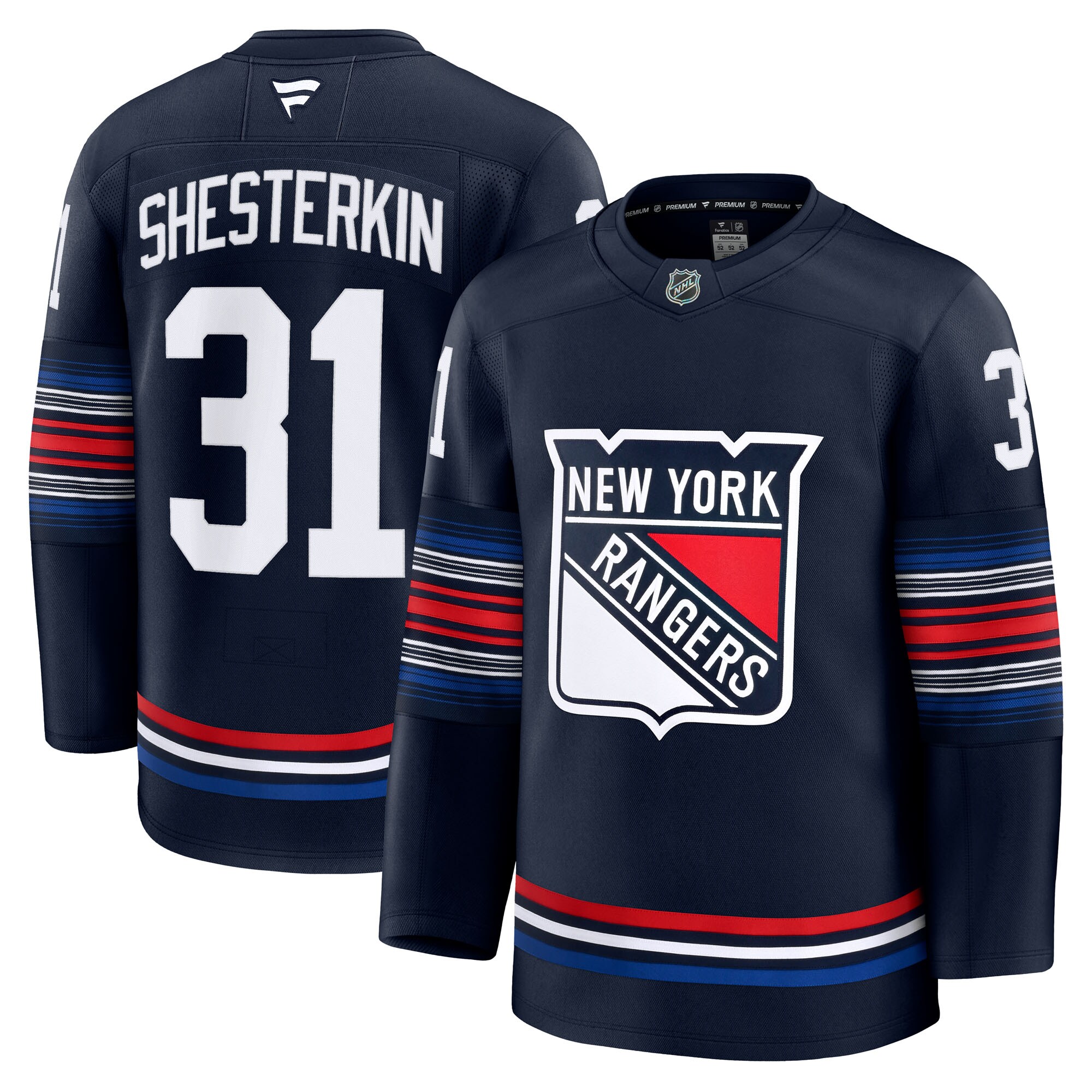 Men's New York Rangers Igor Shesterkin Navy Alternate Premium Jersey - JS757 
