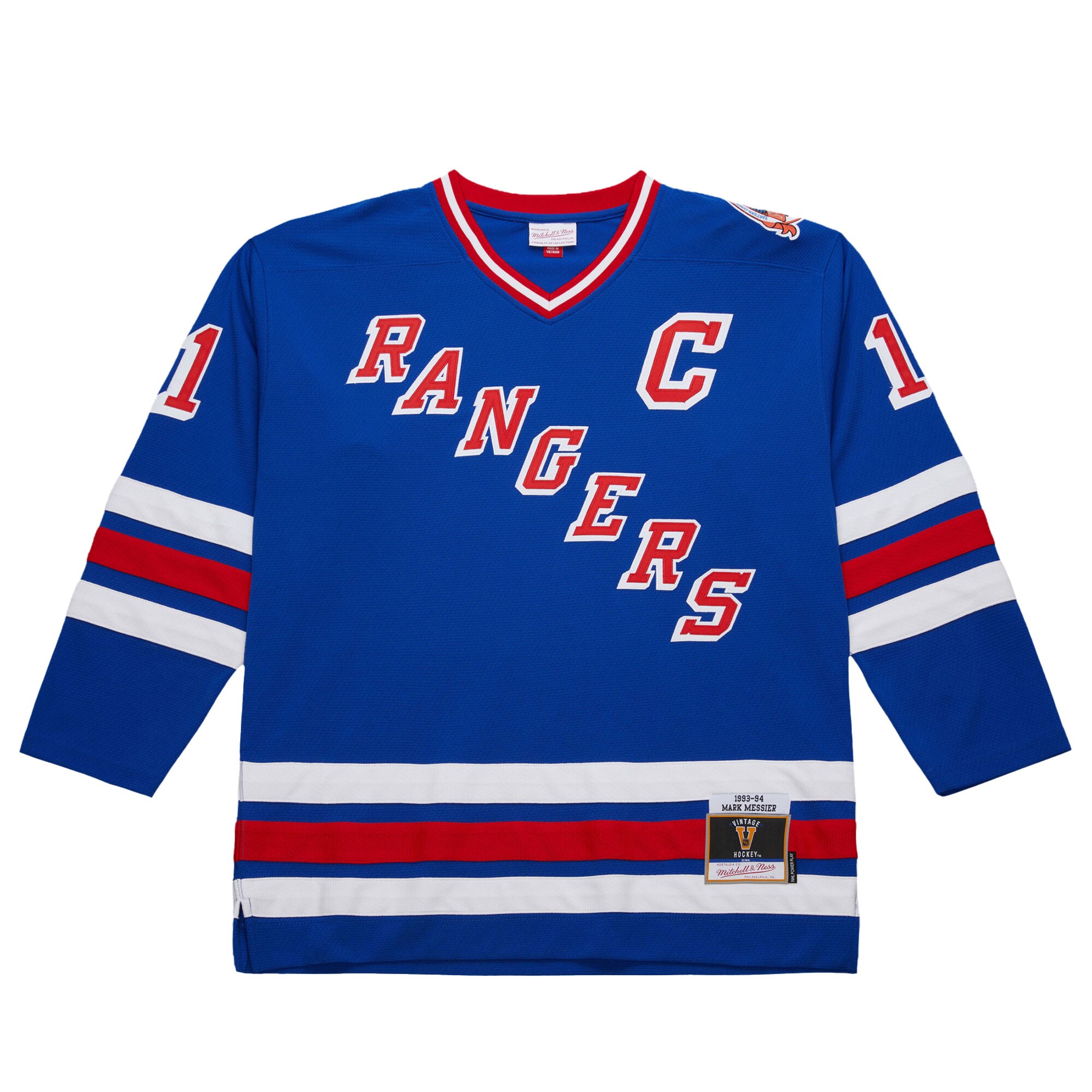 Alternative view of Men's New York Rangers Mark Messier Royal 1993-94 Power Play Jersey - JS209 