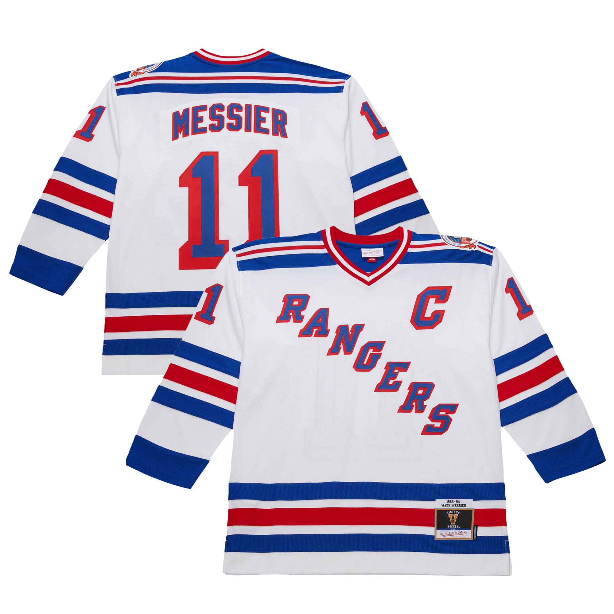 Men's New York Rangers Mark Messier White 1993-94 Power Play Jersey - JS178 