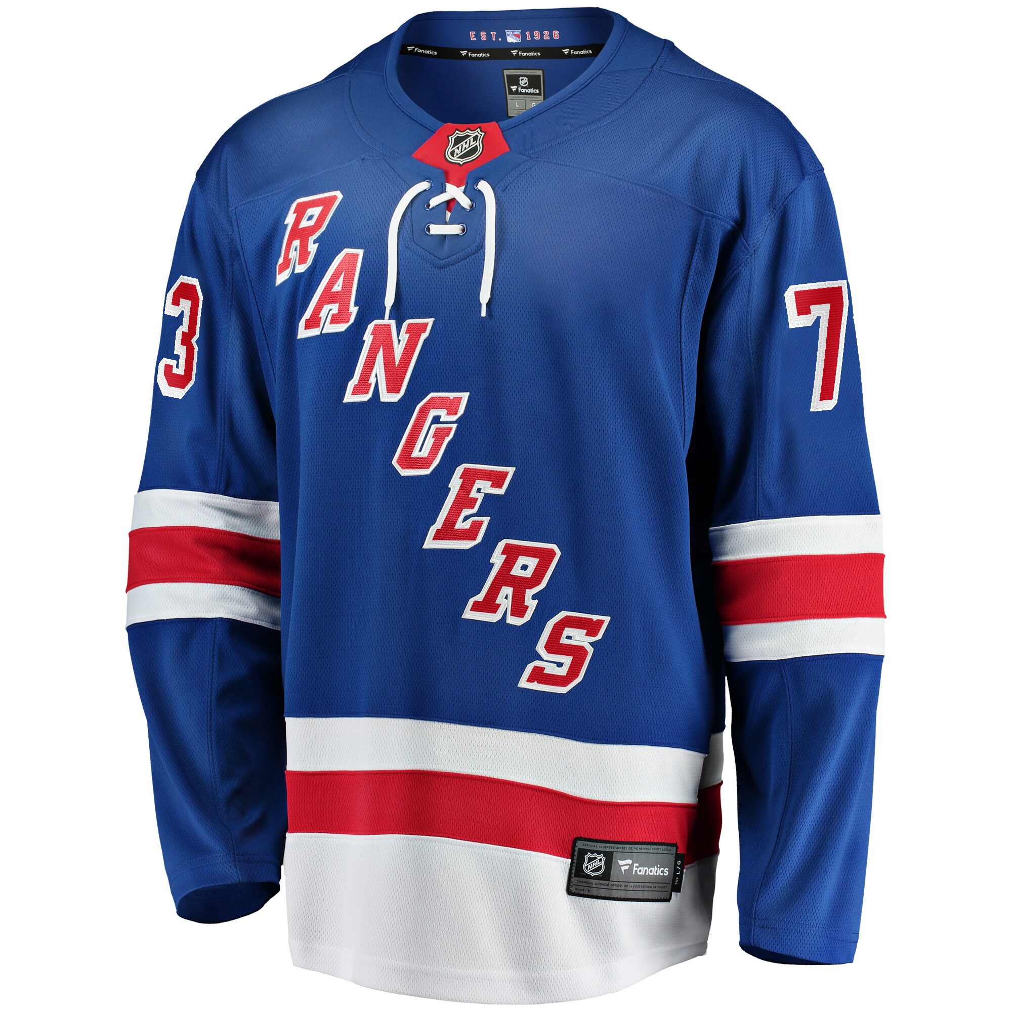 Alternative view of Men's New York Rangers Matt Rempe Blue Home Breakaway Jersey - JS312 