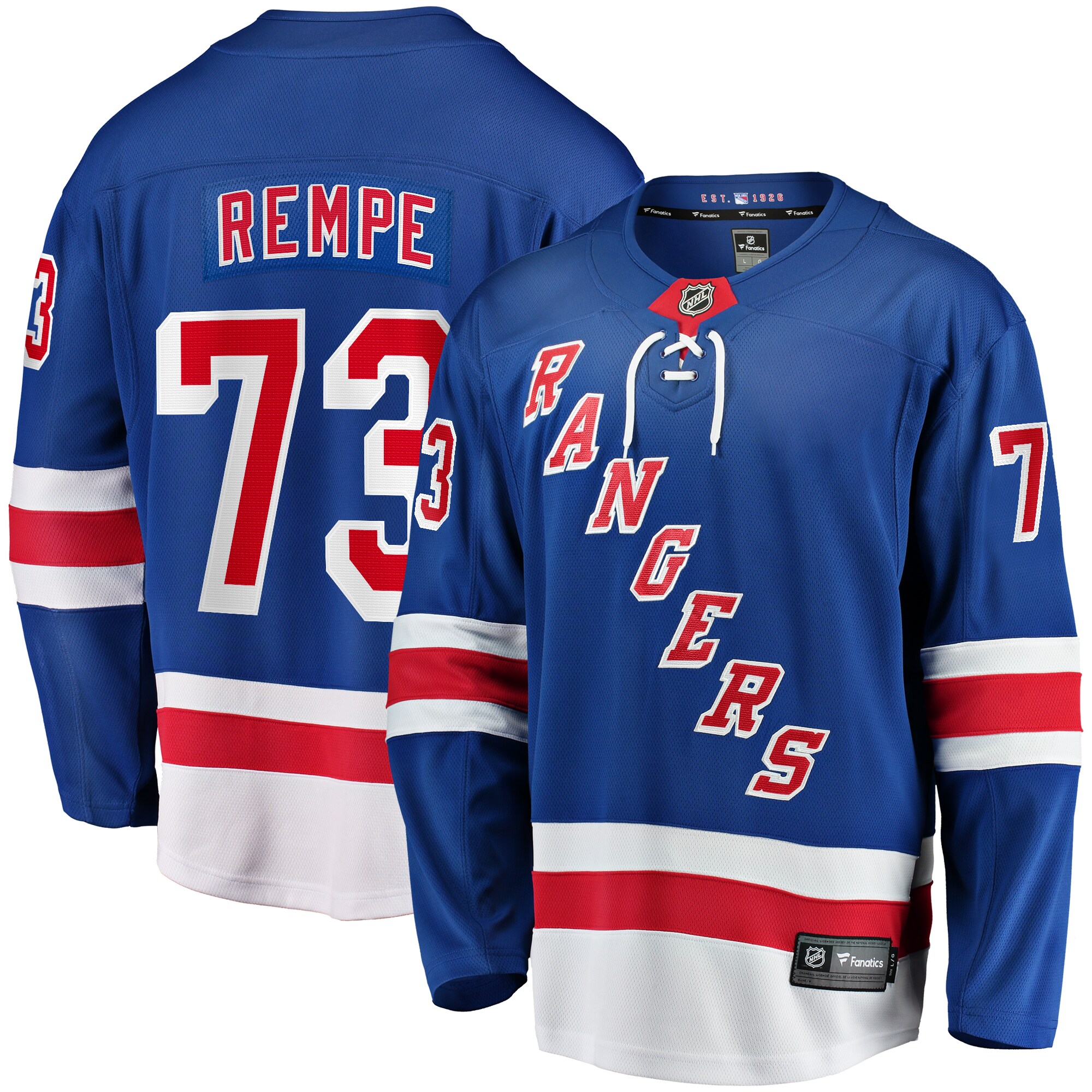 Men's New York Rangers Matt Rempe Blue Home Breakaway Jersey - JS324 