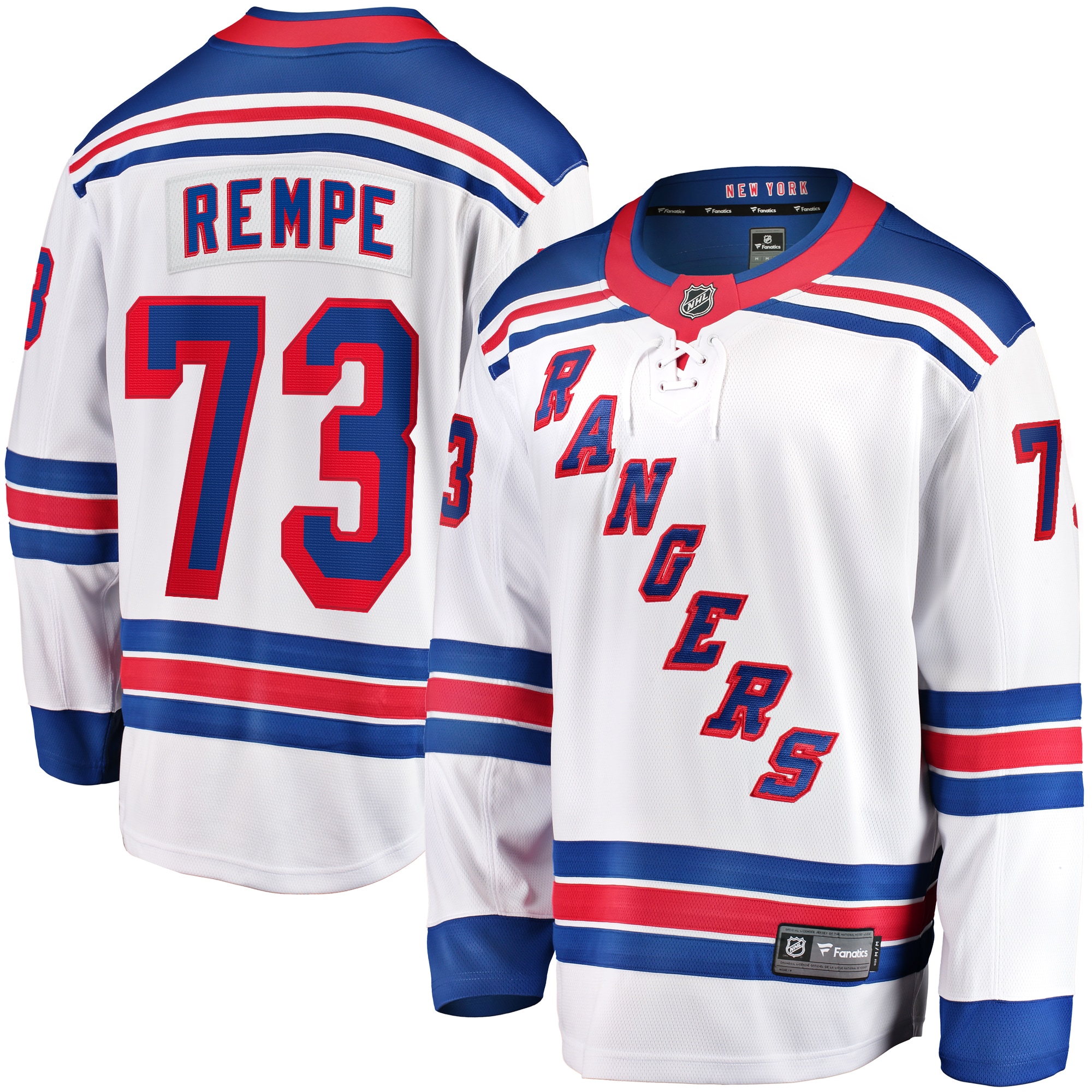 Men's New York Rangers Matt Rempe White Away Premier Breakaway Player Jersey - JS245 