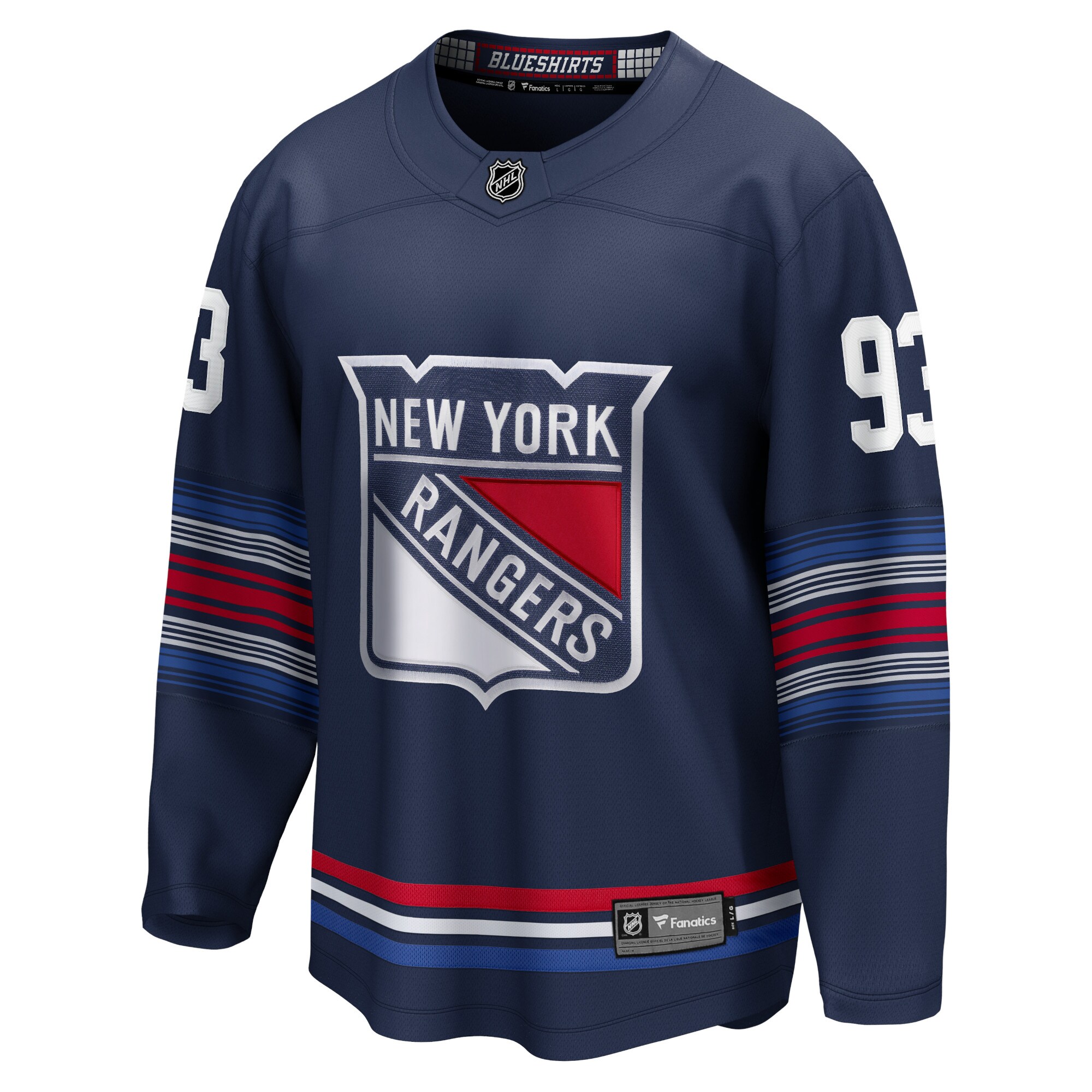 Alternative view of Men's New York Rangers Mika Zibanejad Navy Alternate Premier Breakaway Player Jersey - JS532 