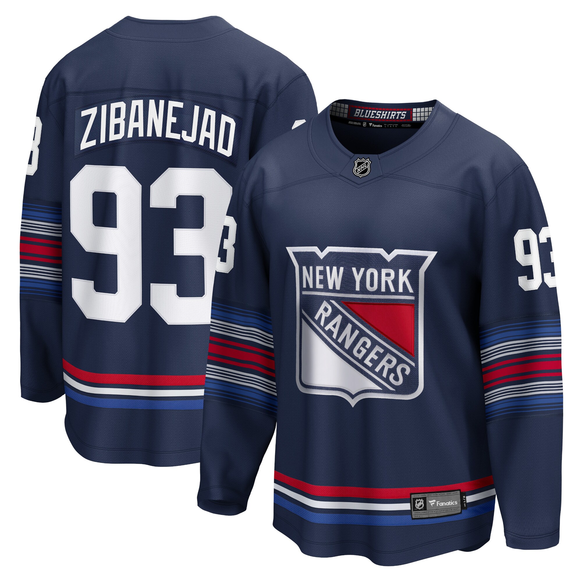 Men's New York Rangers Mika Zibanejad Navy Alternate Premier Breakaway Player Jersey - JS532 