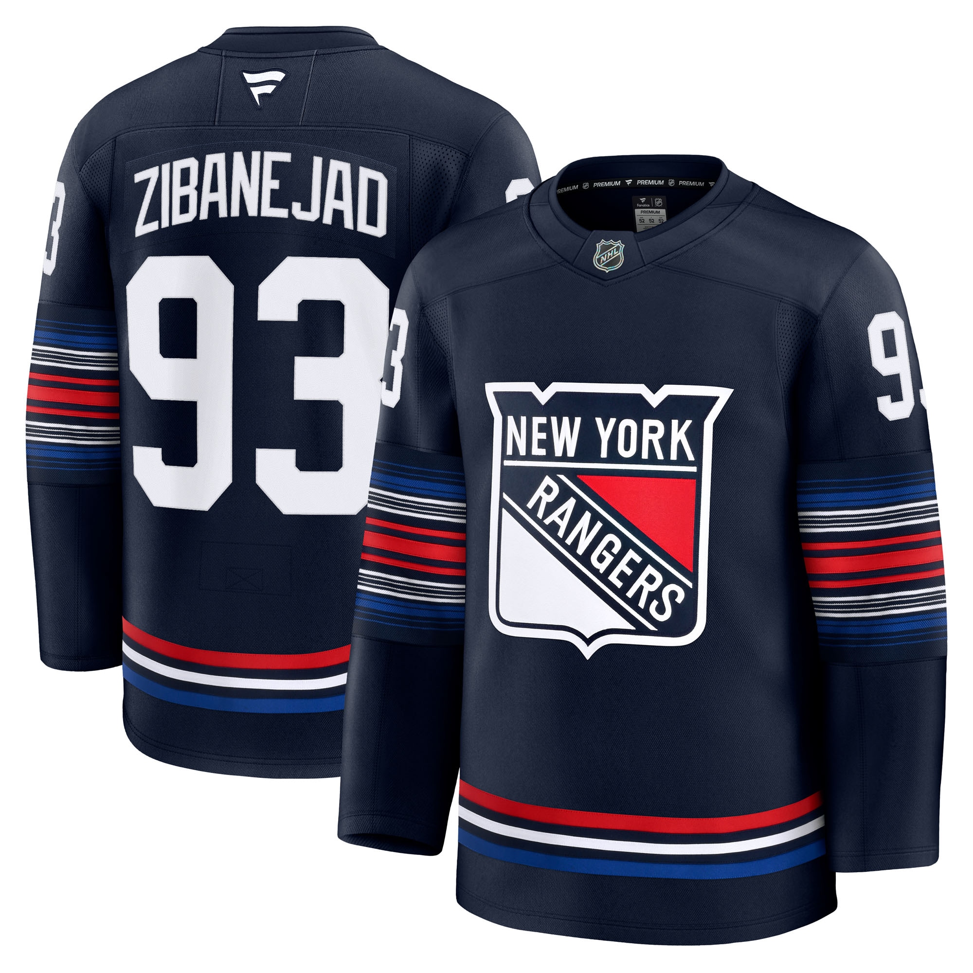 Men's New York Rangers Mika Zibanejad Navy Alternate Premium Jersey - JS546 