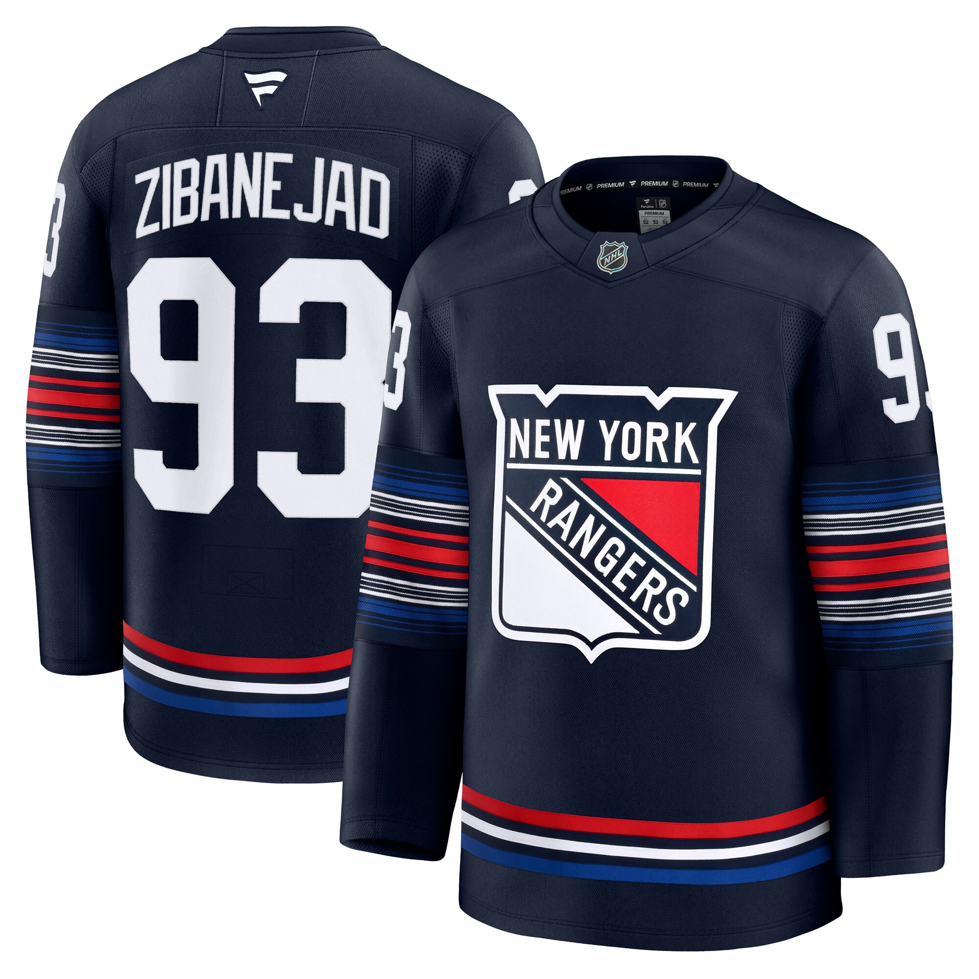 Men's New York Rangers Mika Zibanejad Navy Alternate Premium Jersey - JS928 