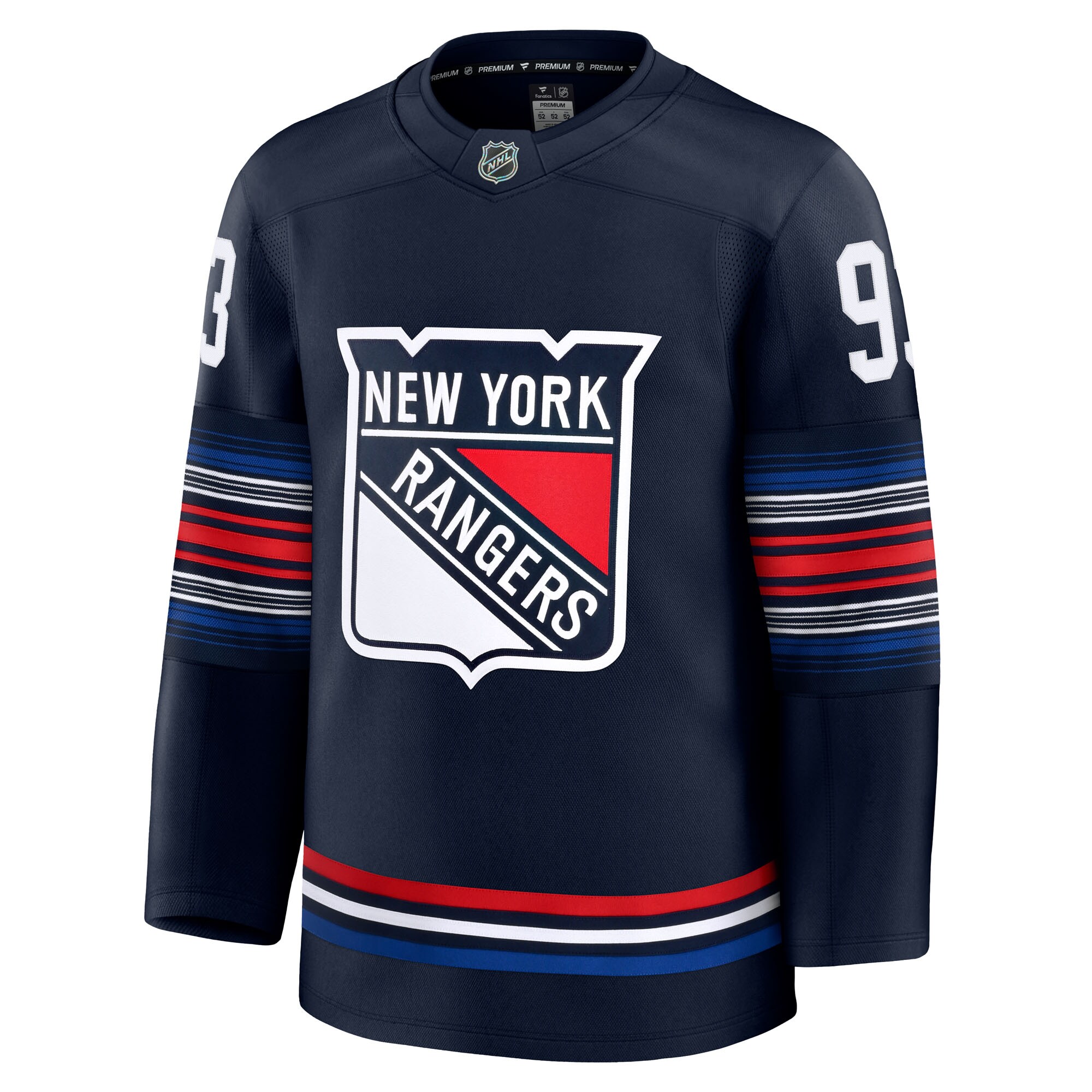 Alternative view of Men's New York Rangers Mika Zibanejad Navy Alternate Premium Jersey - JS928 