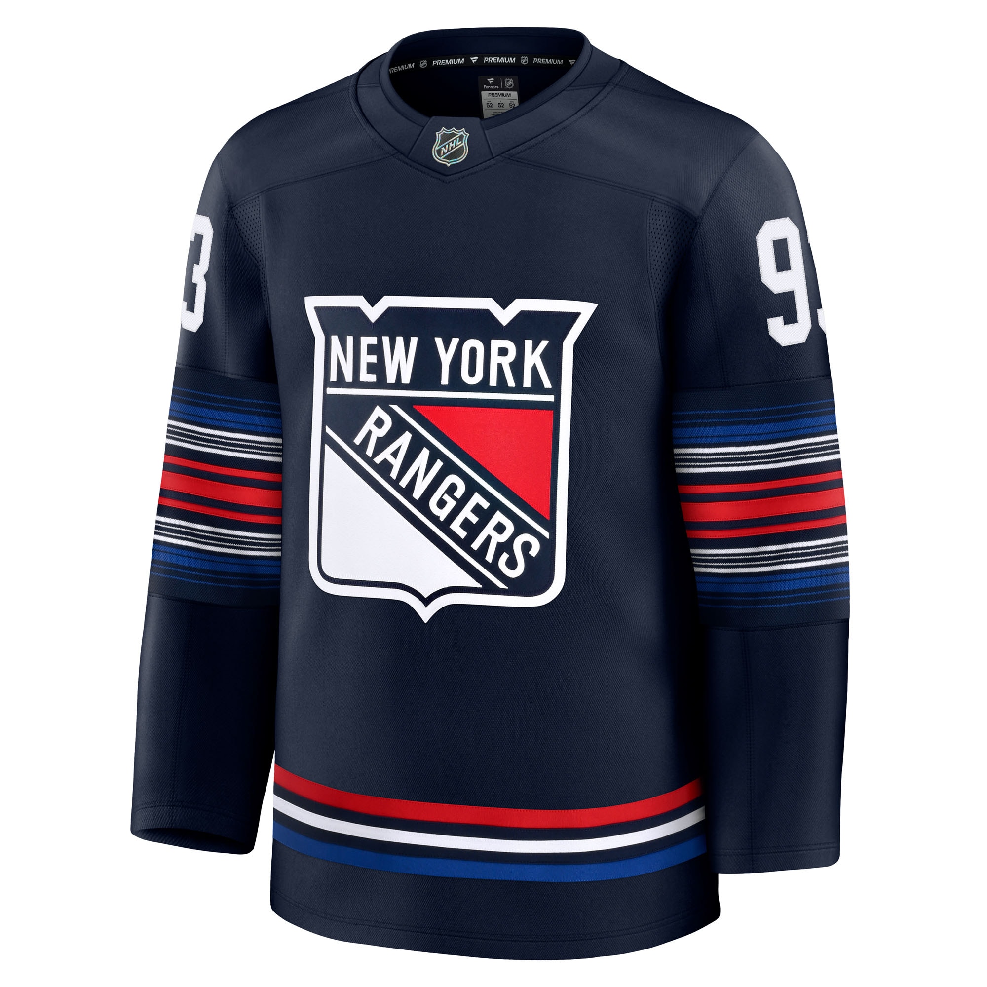 Alternative view of Men's New York Rangers Mika Zibanejad Navy Alternate Premium Jersey - JS942 