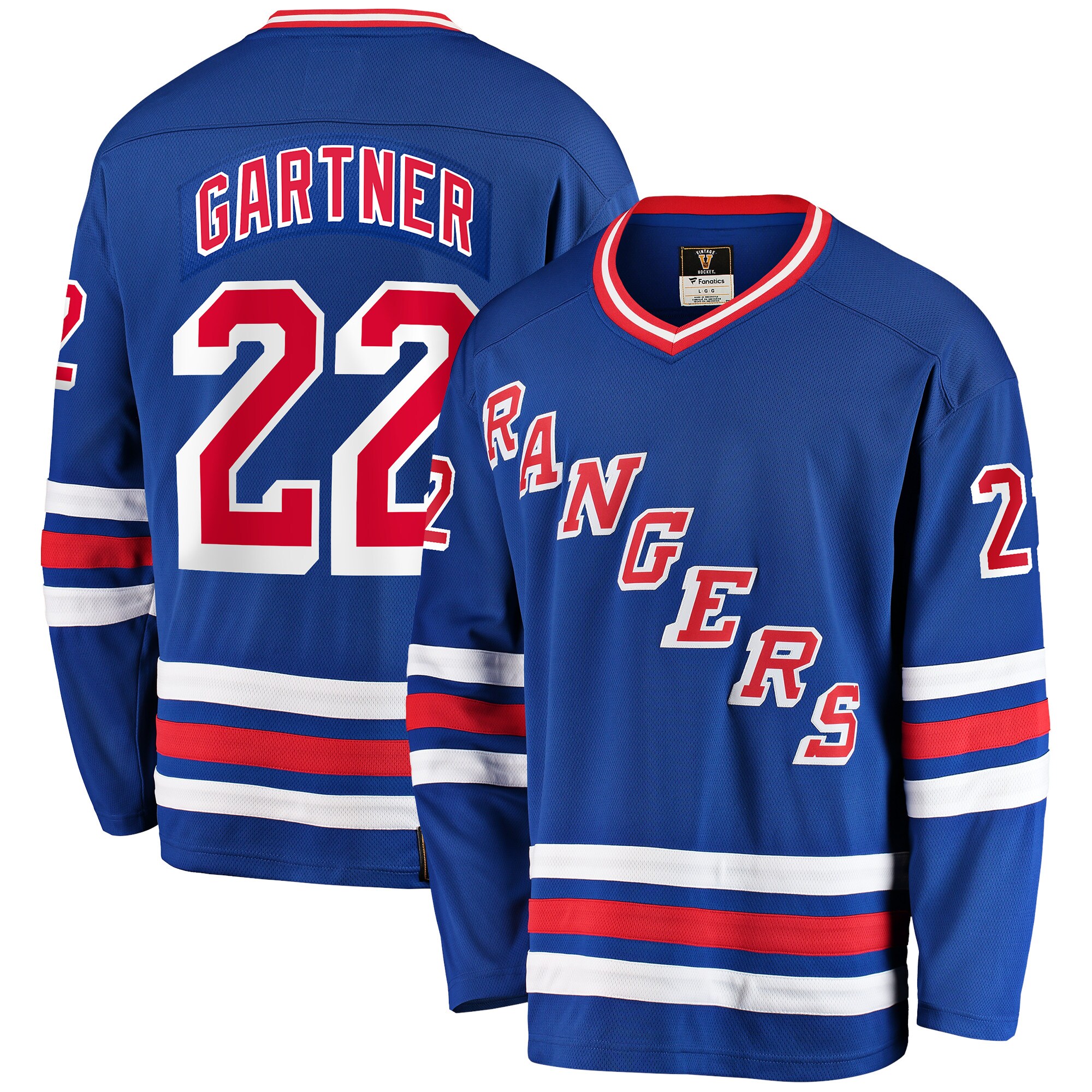 Men's New York Rangers Mike Gartner Blue Premier Breakaway Retired Player Jersey - JS419 
