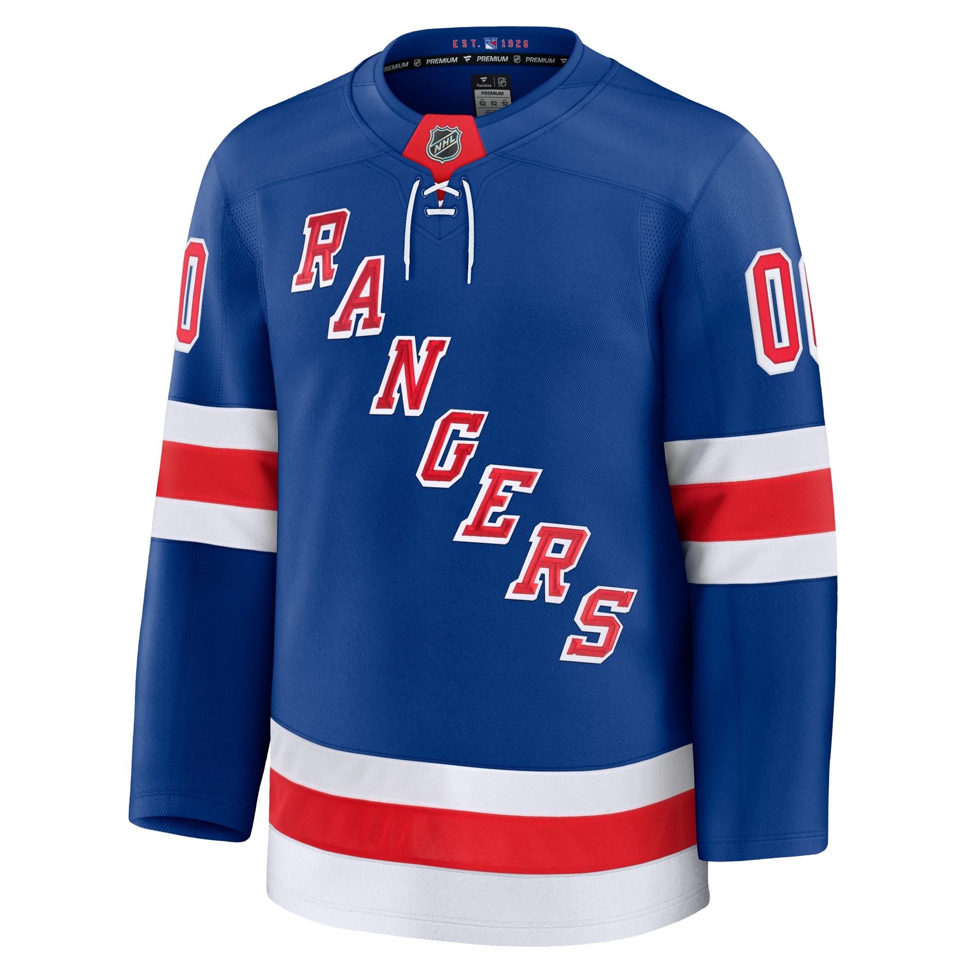 Alternative view of Men's New York Rangers Royal Home Premium Custom Jersey - JS745 