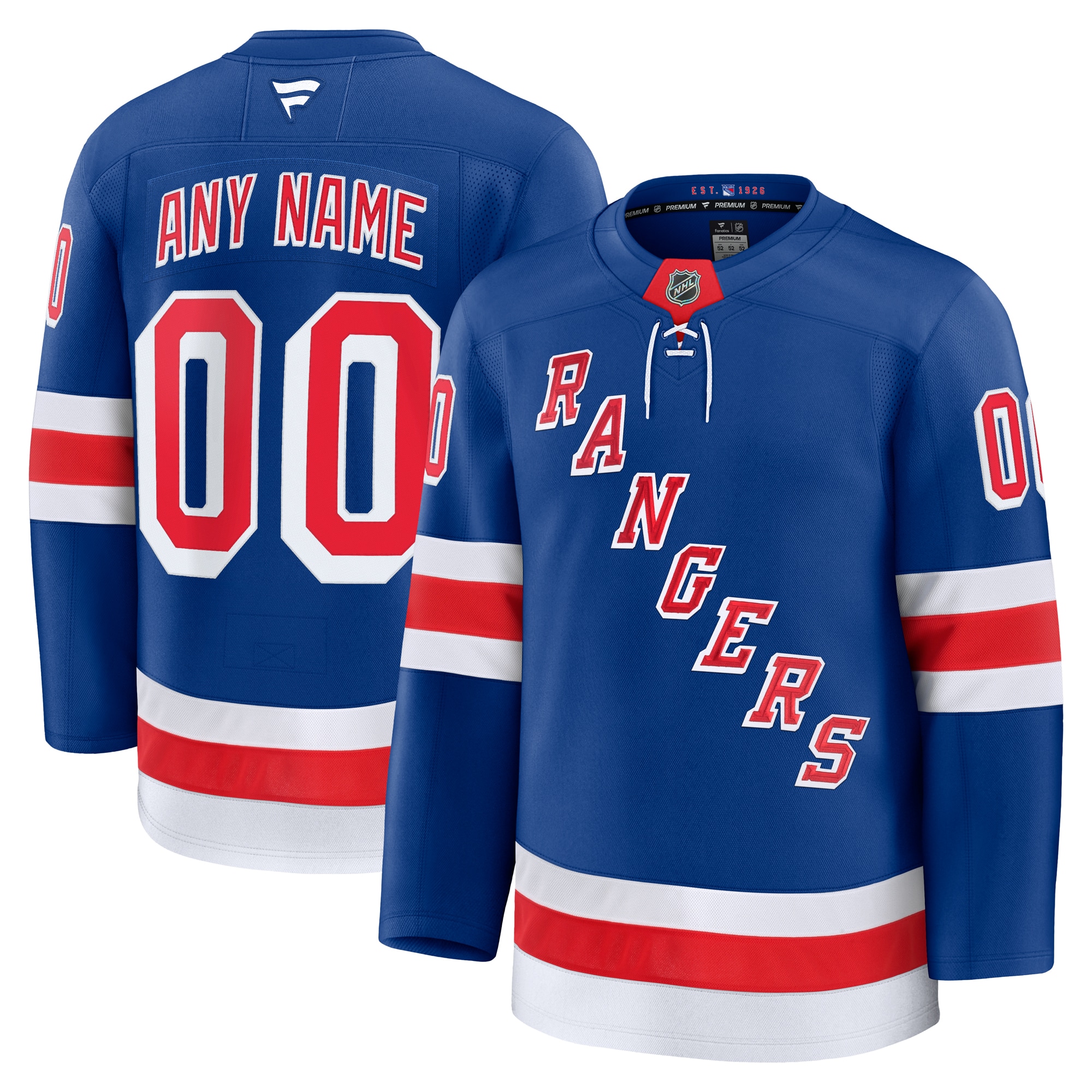 Men's New York Rangers Royal Home Premium Custom Jersey - JS794 
