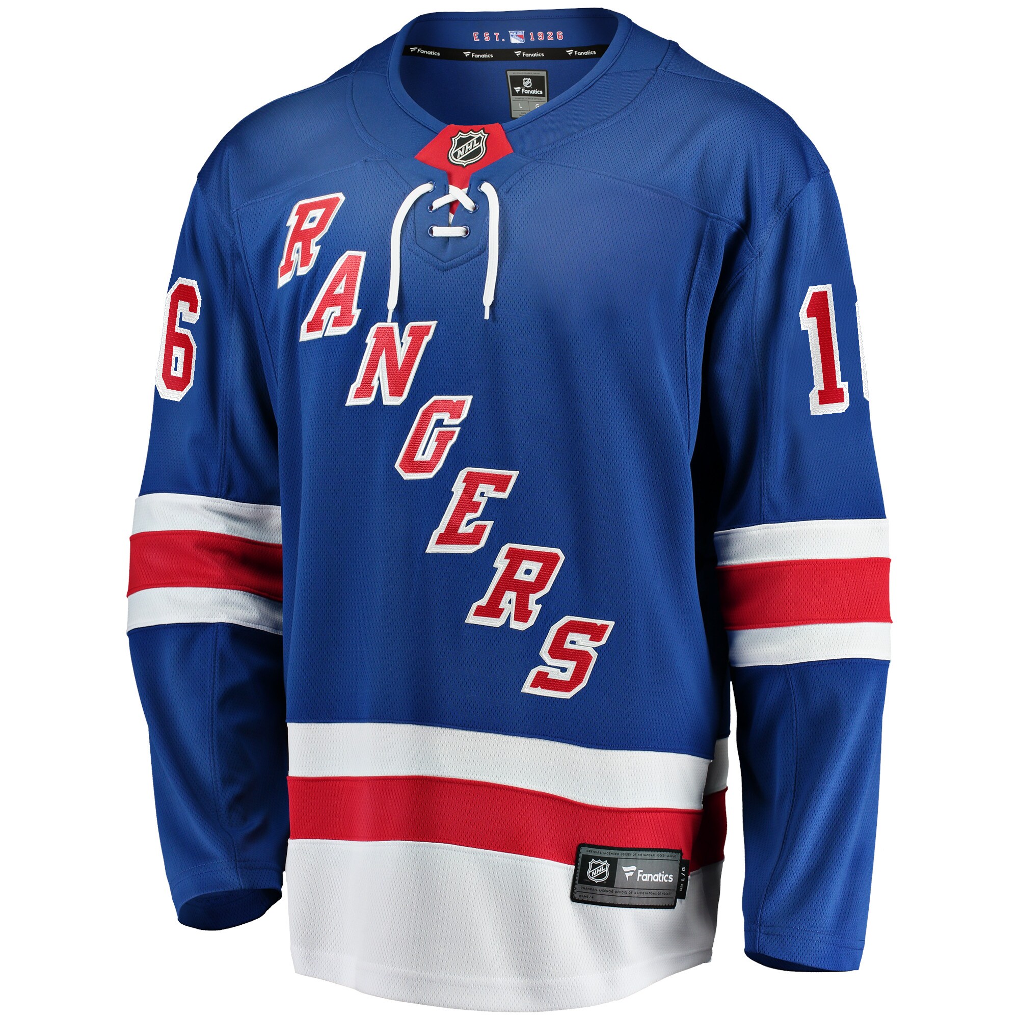 Alternative view of Men's New York Rangers Vincent Trocheck Blue Home Breakaway Player Jersey - JS575 