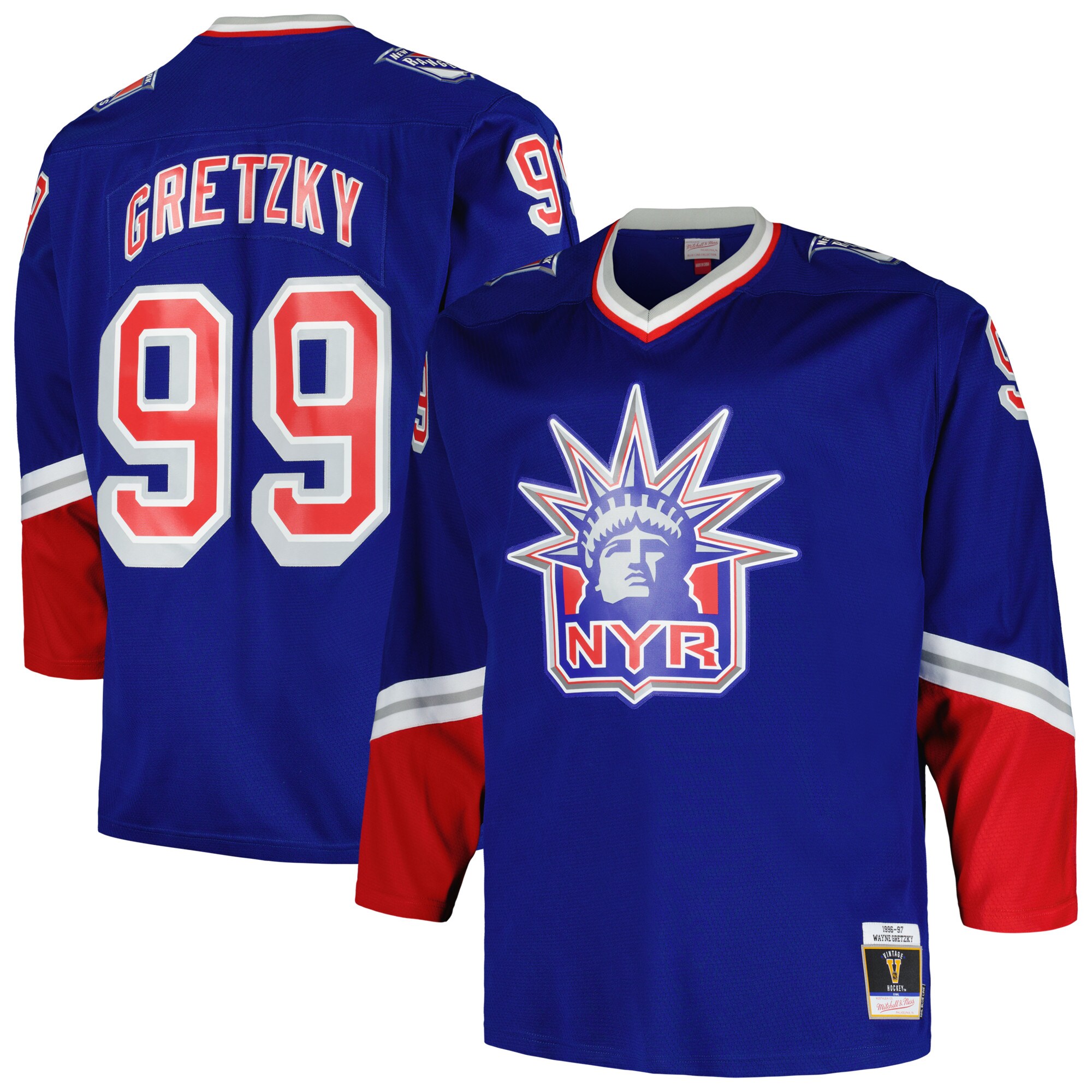 Men's New York Rangers Wayne Gretzky Mitchell & Ness Blue Big & Tall Blue Line Player Jersey - JS499 