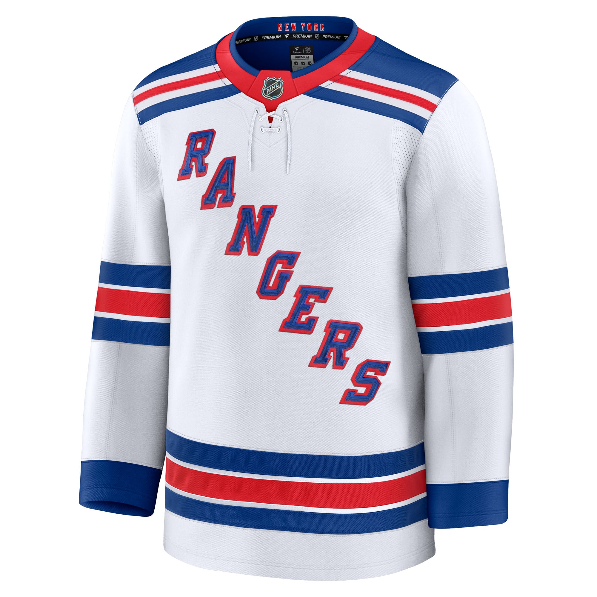 Alternative view of Men's New York Rangers White Away Premium Jersey - JS611 