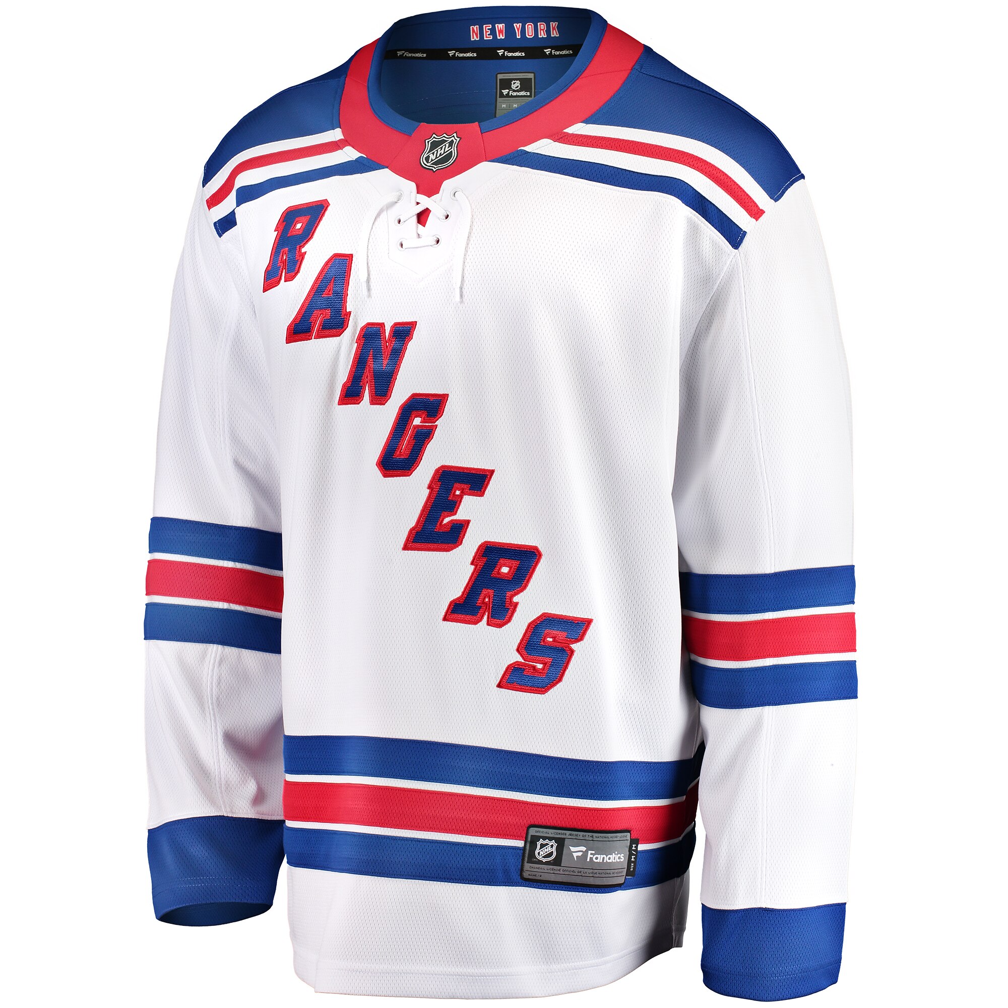 Alternative view of Men's New York Rangers White Breakaway Away Jersey - JS463 