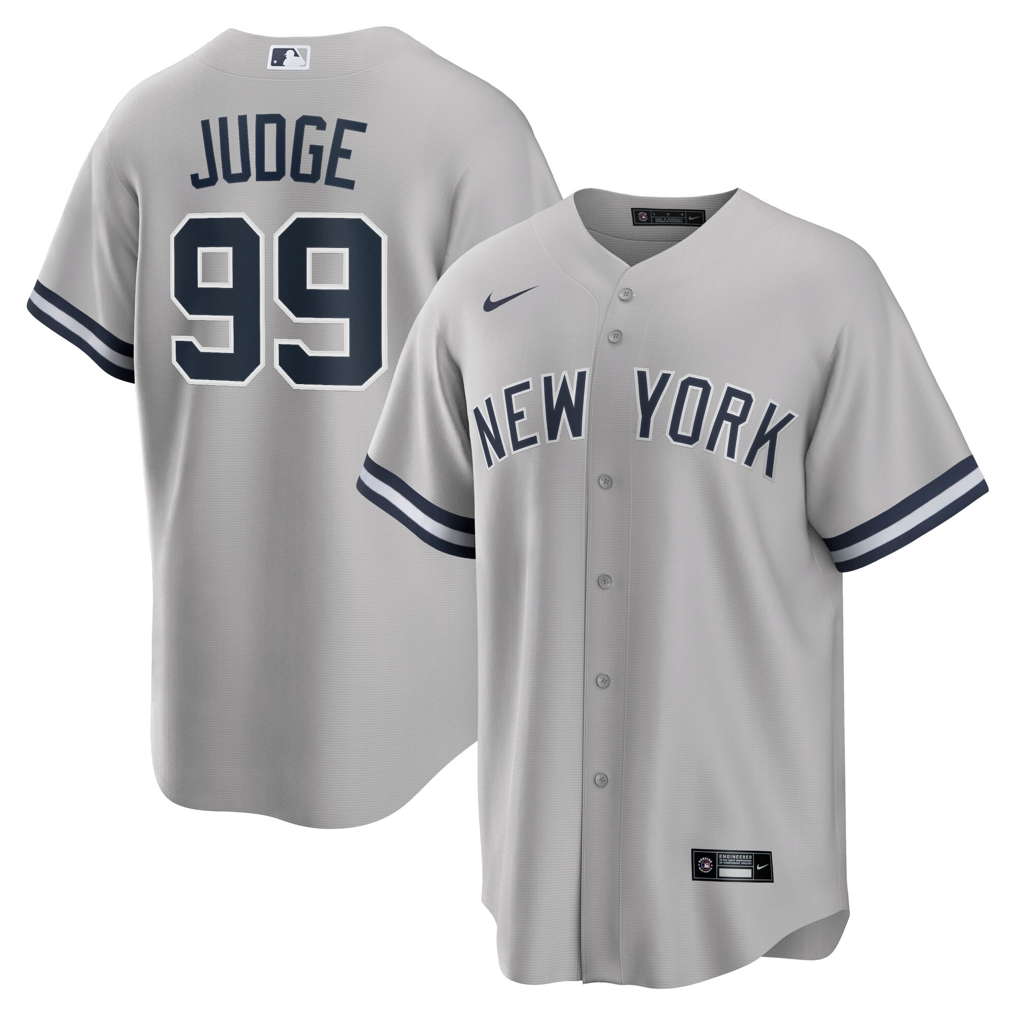 Men's New York Yankees Aaron Judge Gray Big & Tall Road Player Jersey 