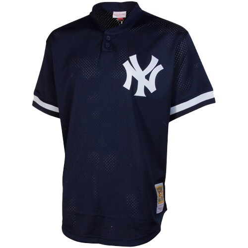 Alternative view of Men's New York Yankees Bernie Williams Mitchell & Ness Navy Cooperstown Mesh Batting Practice Jersey 