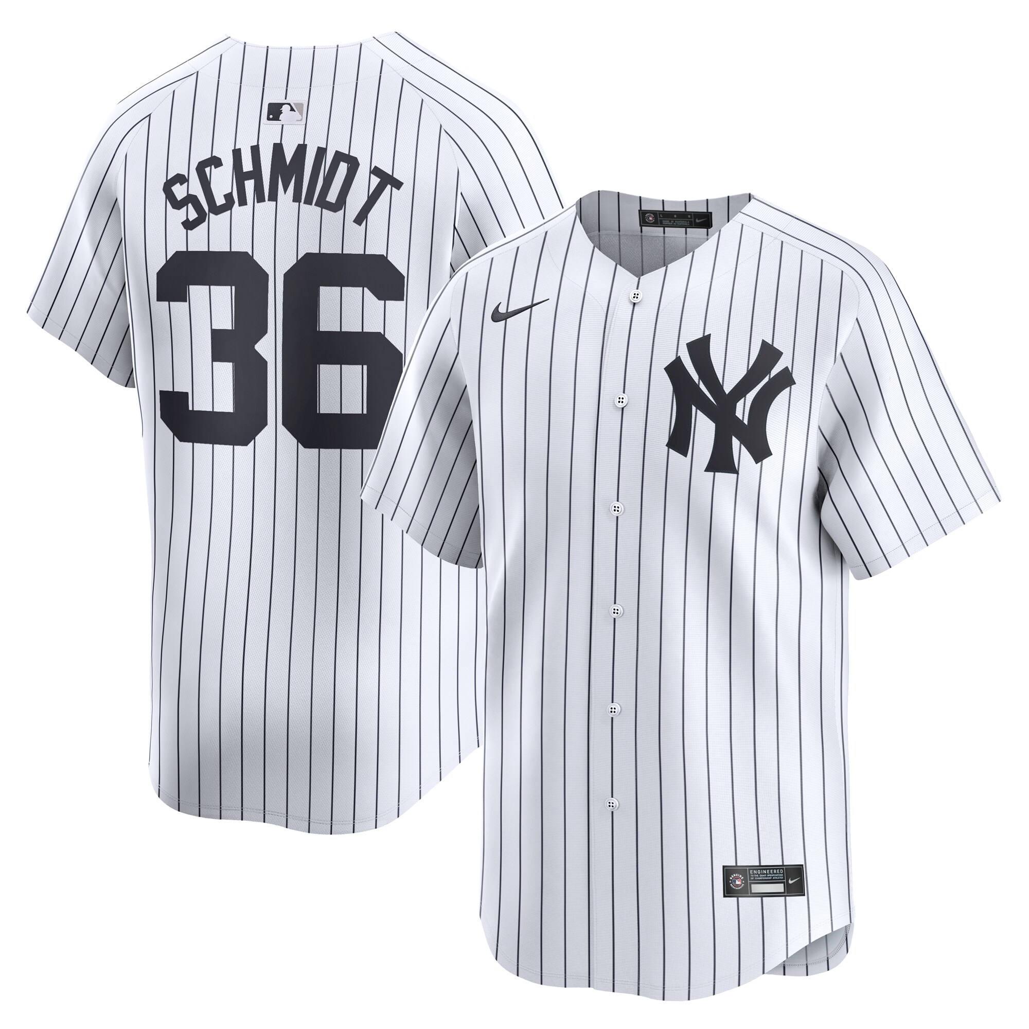 Men's New York Yankees Clarke Schmidt White Home Limited Player Jersey 