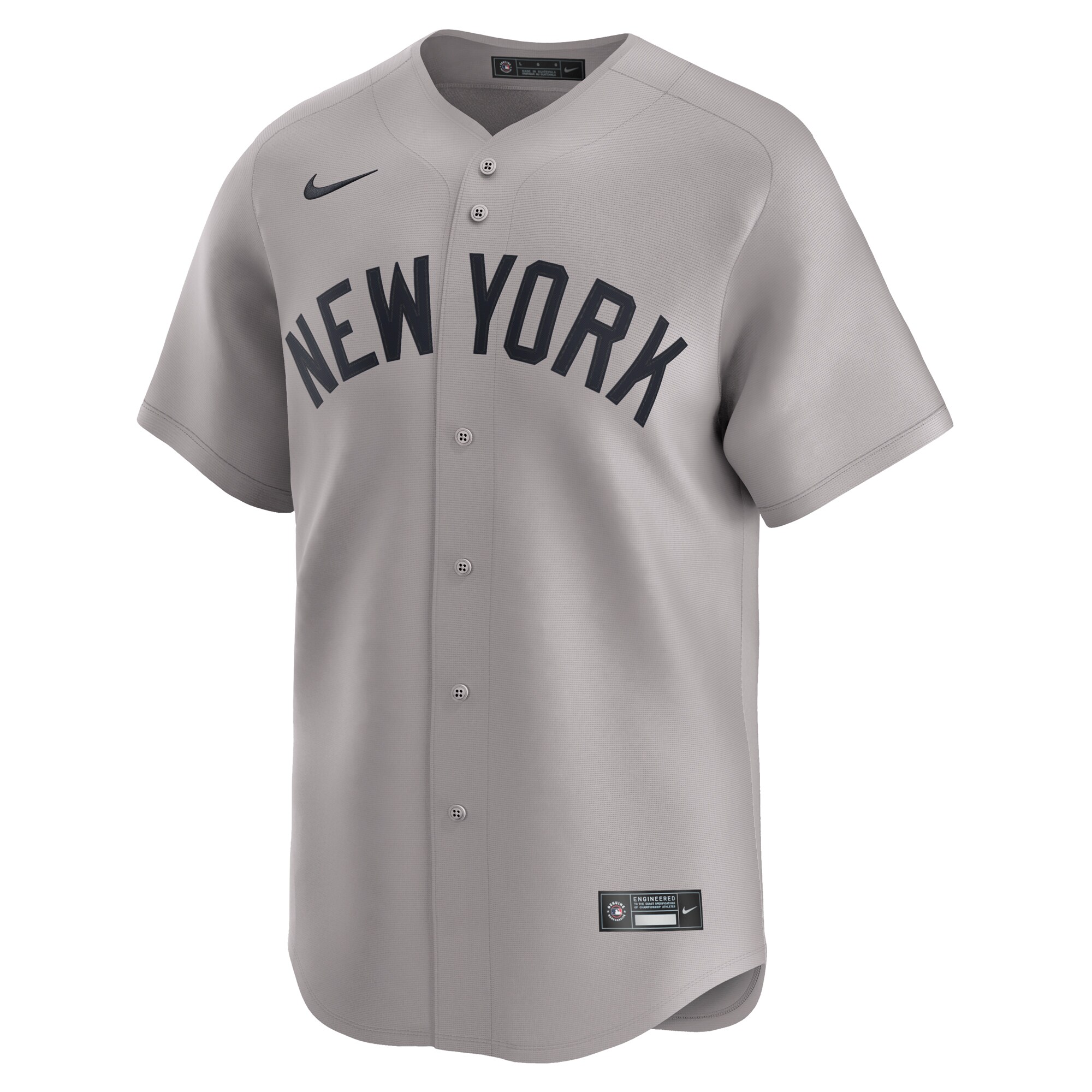 Alternative view of Men's New York Yankees Derek Jeter Gray Away Limited Player Jersey 