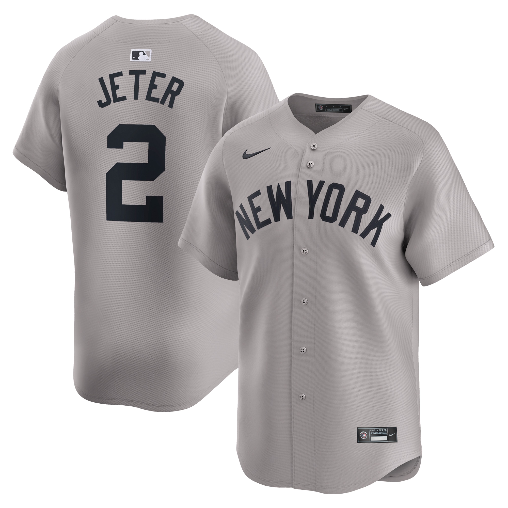 Men's New York Yankees Derek Jeter Gray Away Limited Player Jersey 
