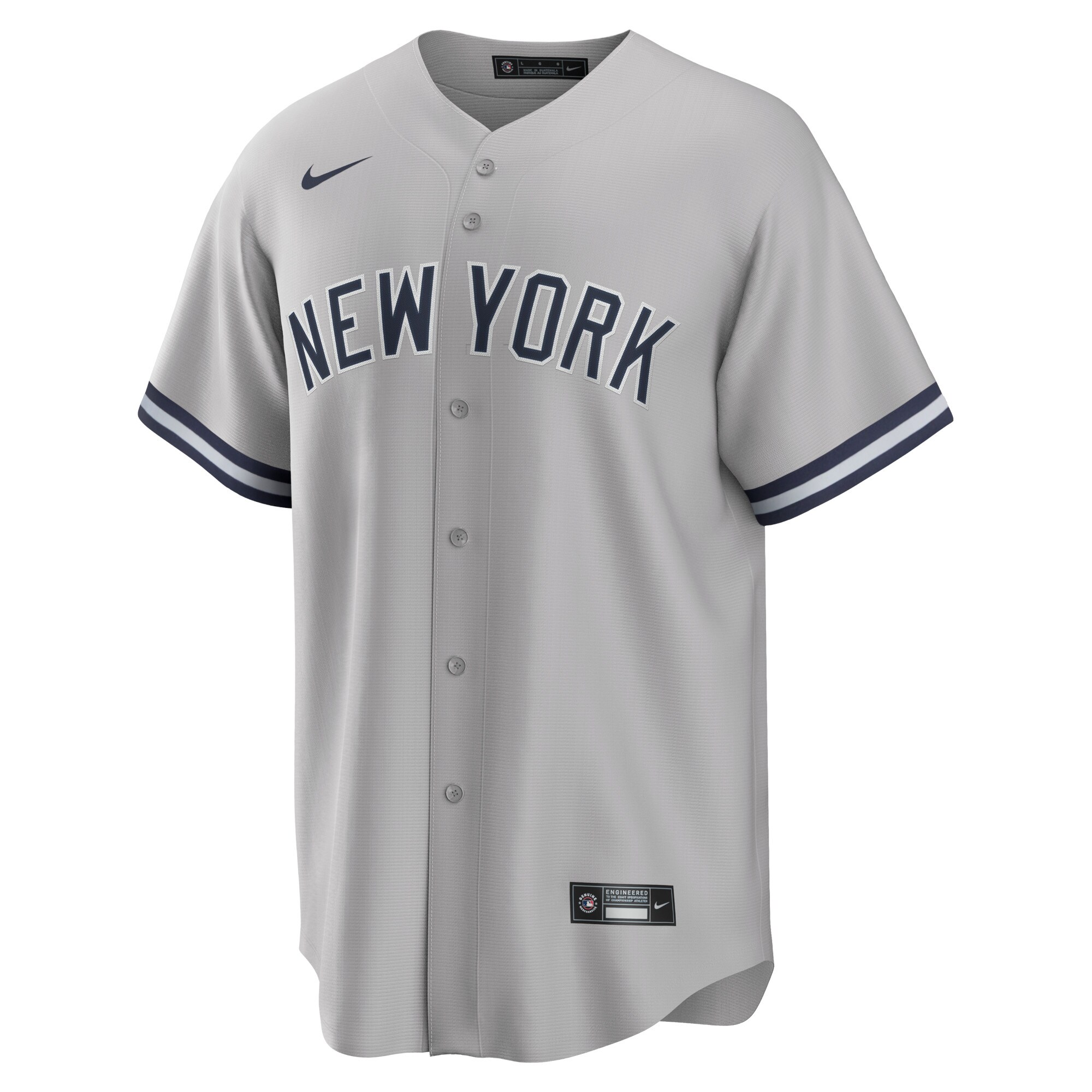 Alternative view of Men's New York Yankees Derek Jeter Gray Big & Tall Road Player Jersey 