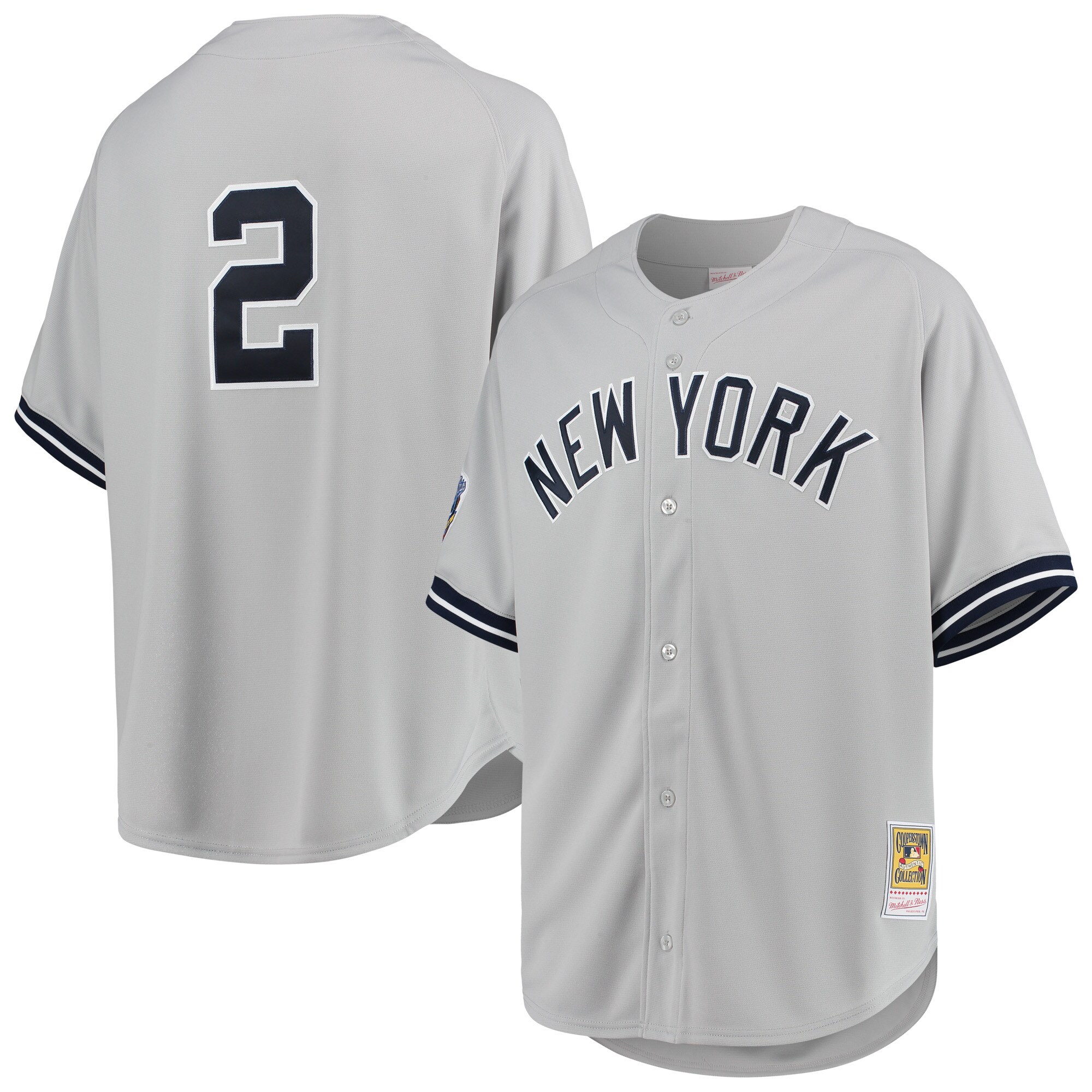 Men's New York Yankees Derek Jeter Mitchell & Ness Gray 1998 Cooperstown Collection Road Jersey 