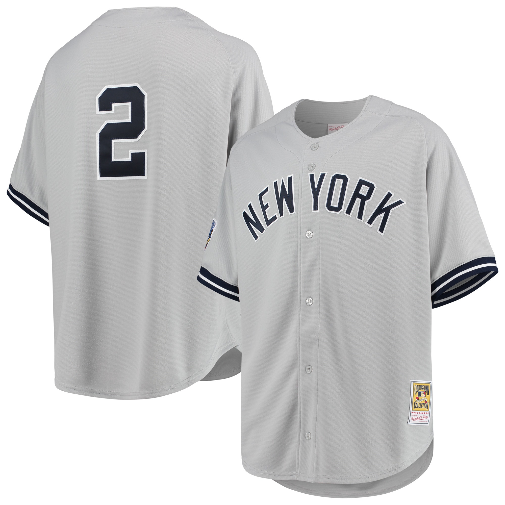 Men's New York Yankees Derek Jeter Mitchell & Ness Gray 1998 Cooperstown Collection Road Jersey 