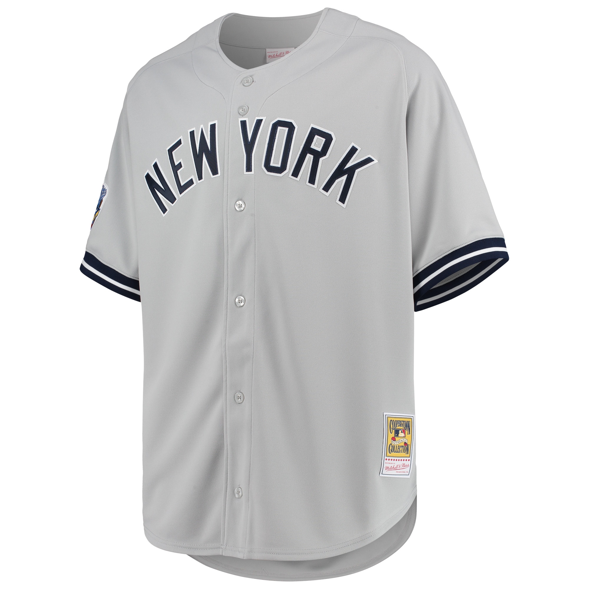 Alternative view of Men's New York Yankees Derek Jeter Mitchell & Ness Gray 1998 Cooperstown Collection Road Jersey 