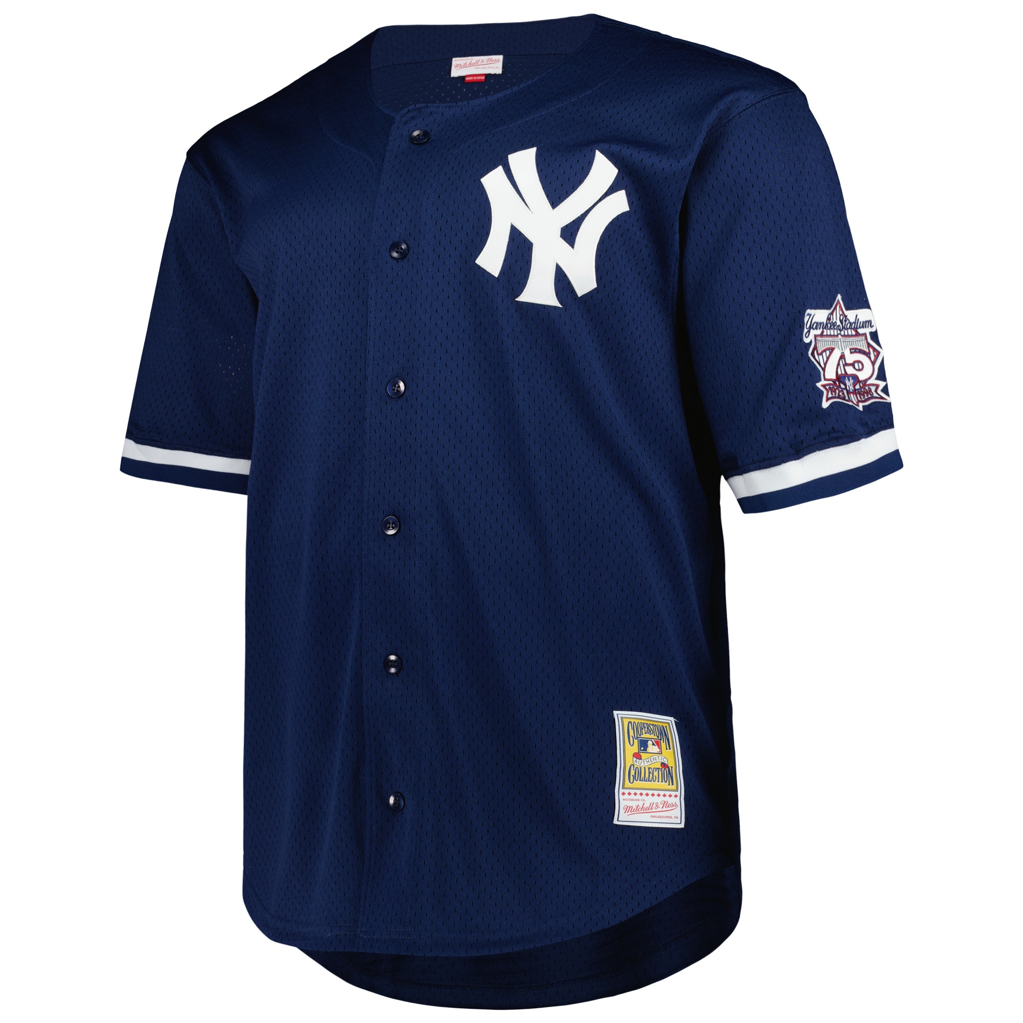 Alternative view of Men's New York Yankees Derek Jeter Mitchell & Ness Navy Big & Tall Cooperstown Collection Mesh Batting Practice Jersey 