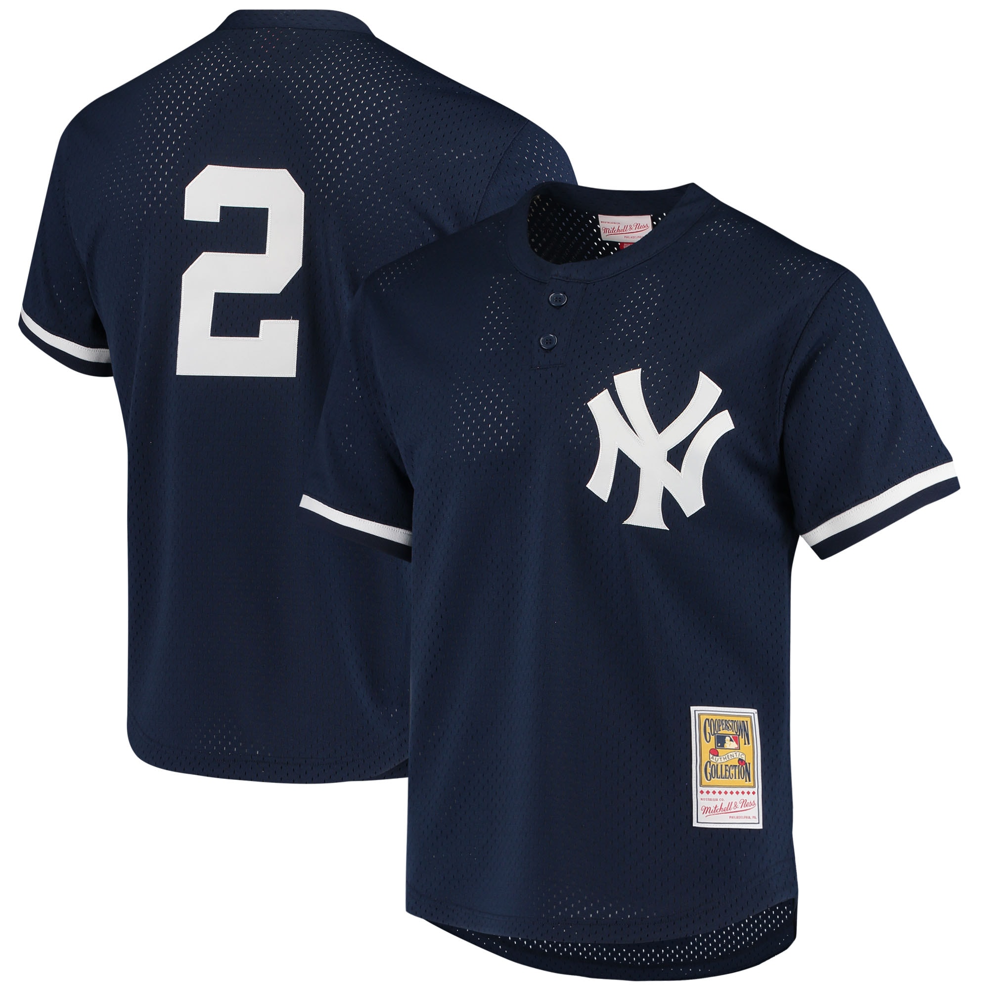 Men's New York Yankees Derek Jeter Mitchell & Ness Navy Cooperstown Collection 1995 Batting Practice Jersey 