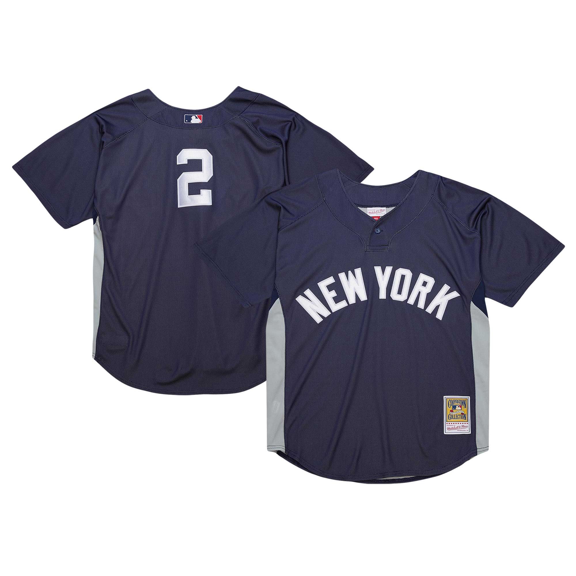 Men's New York Yankees Derek Jeter Mitchell & Ness Navy Cooperstown Collection Batting Practice Jersey 