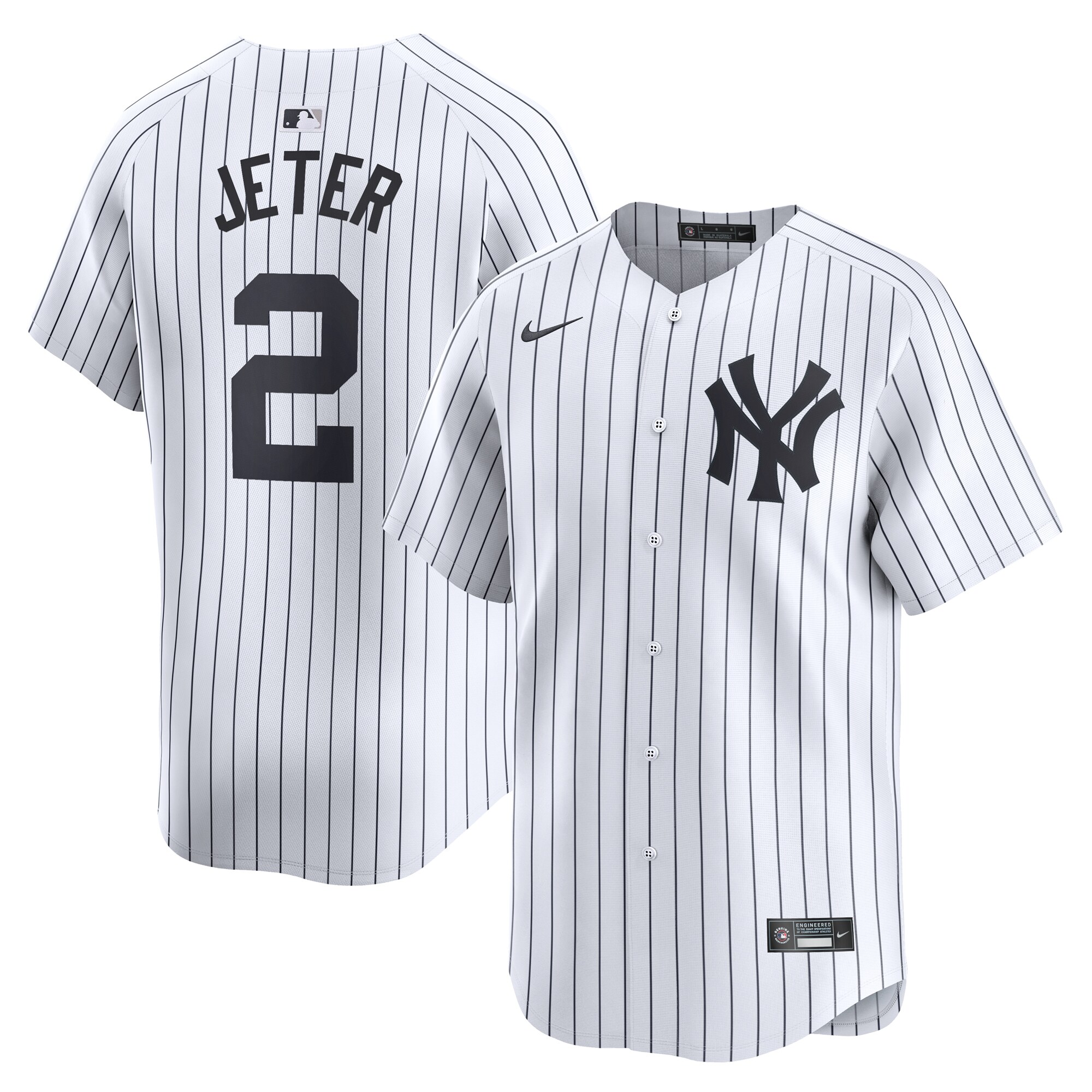 Men's New York Yankees Derek Jeter White Home Limited Player Jersey 