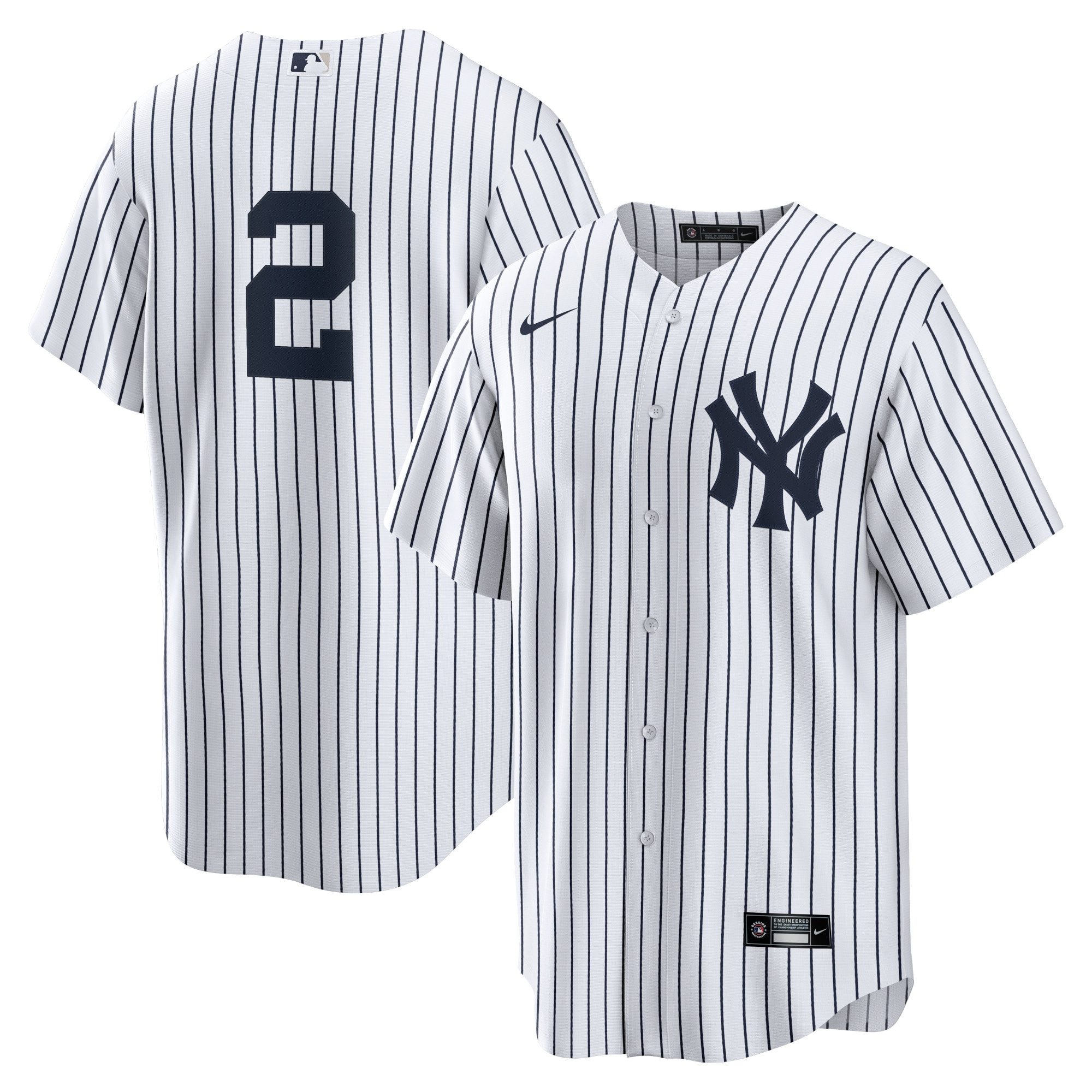 Men's New York Yankees Derek Jeter White/Navy Jersey 