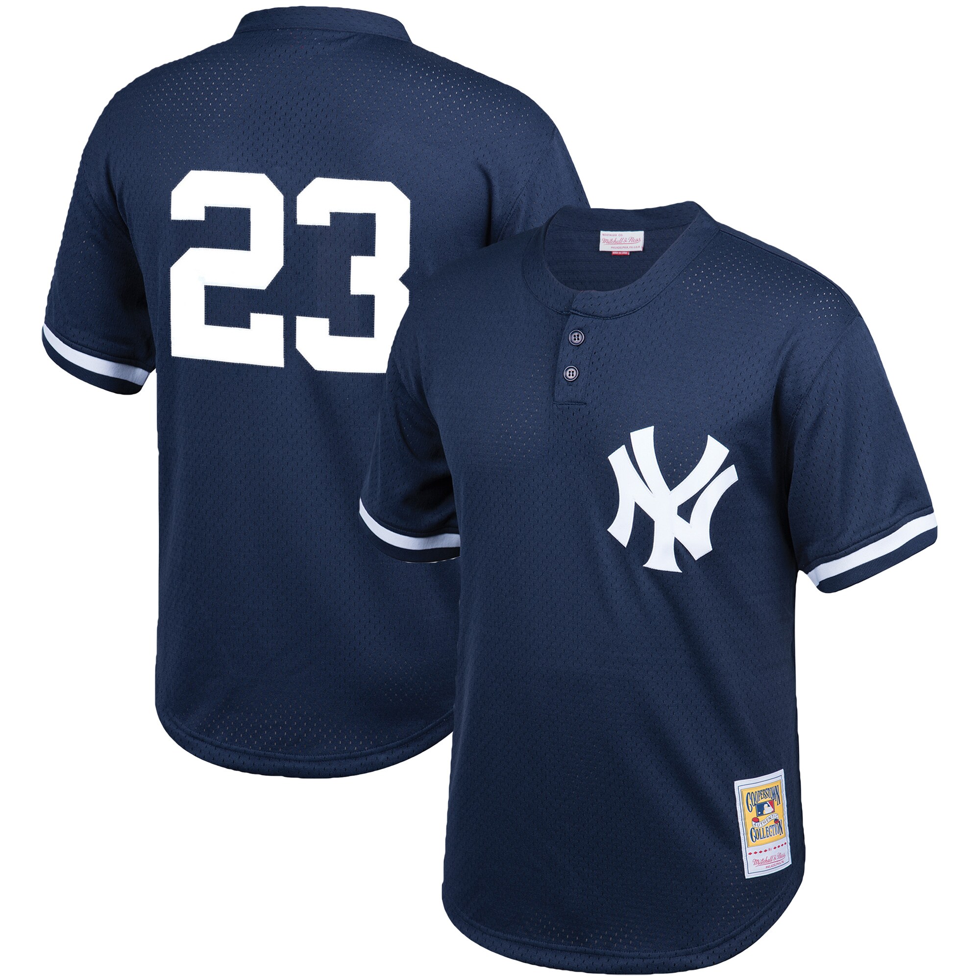Men's New York Yankees Don Mattingly Mitchell & Ness Navy Cooperstown Collection Big & Tall Mesh Batting Practice Jersey 