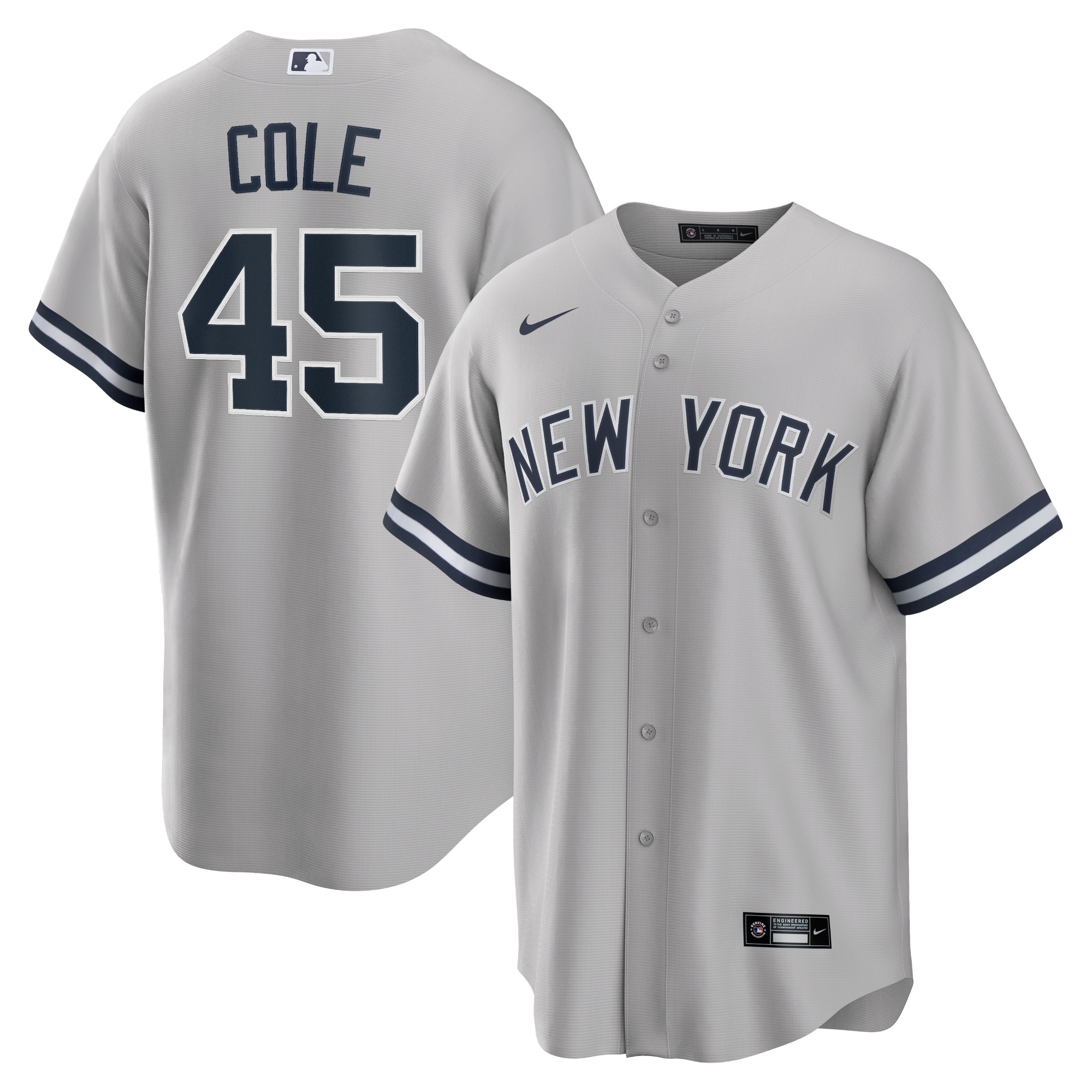 Men's New York Yankees Gerrit Cole Gray Road Player Name Jersey 