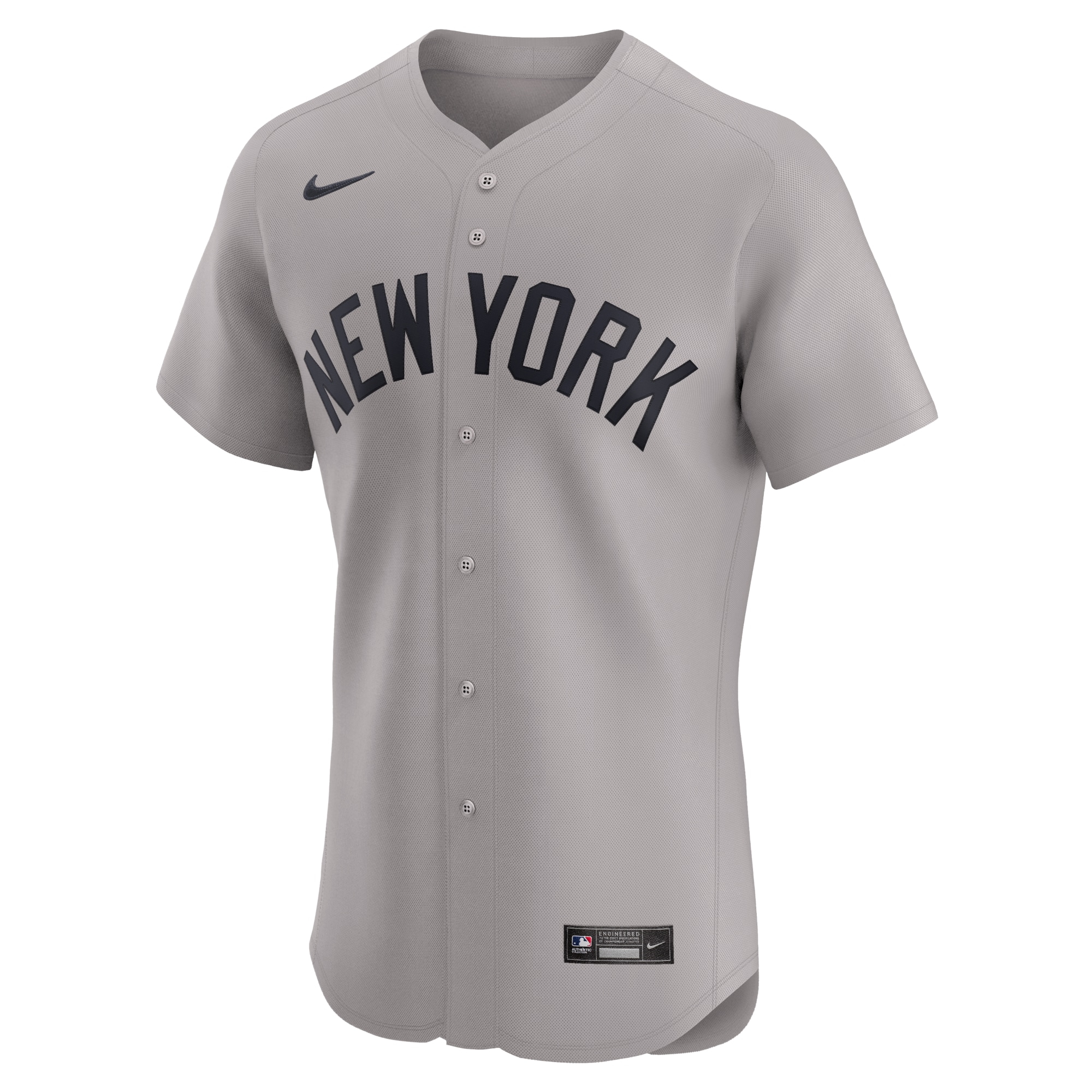 Alternative view of Men's New York Yankees Gray Road Elite Jersey 
