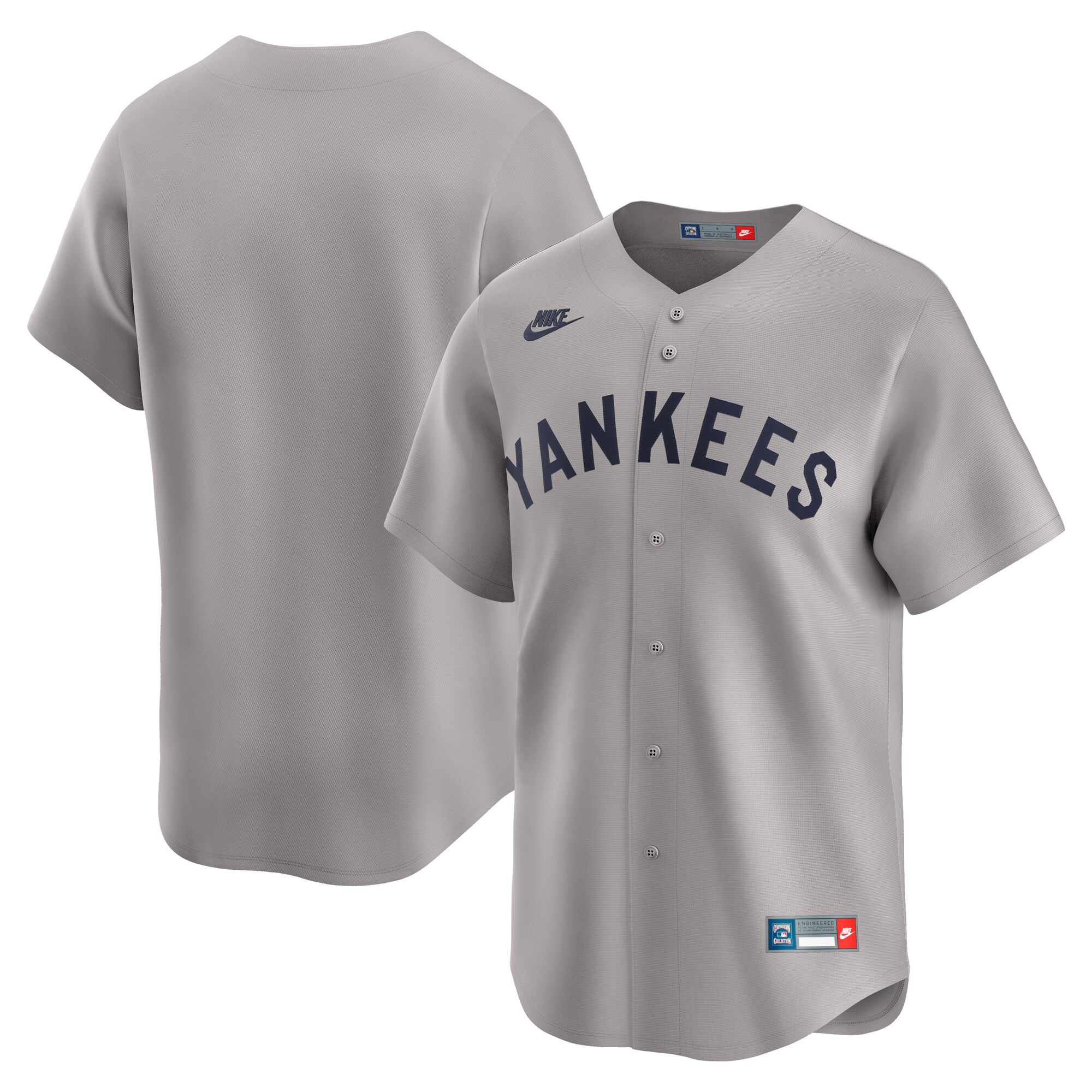 Men's New York Yankees Gray Throwback Cooperstown Collection Limited Jersey 