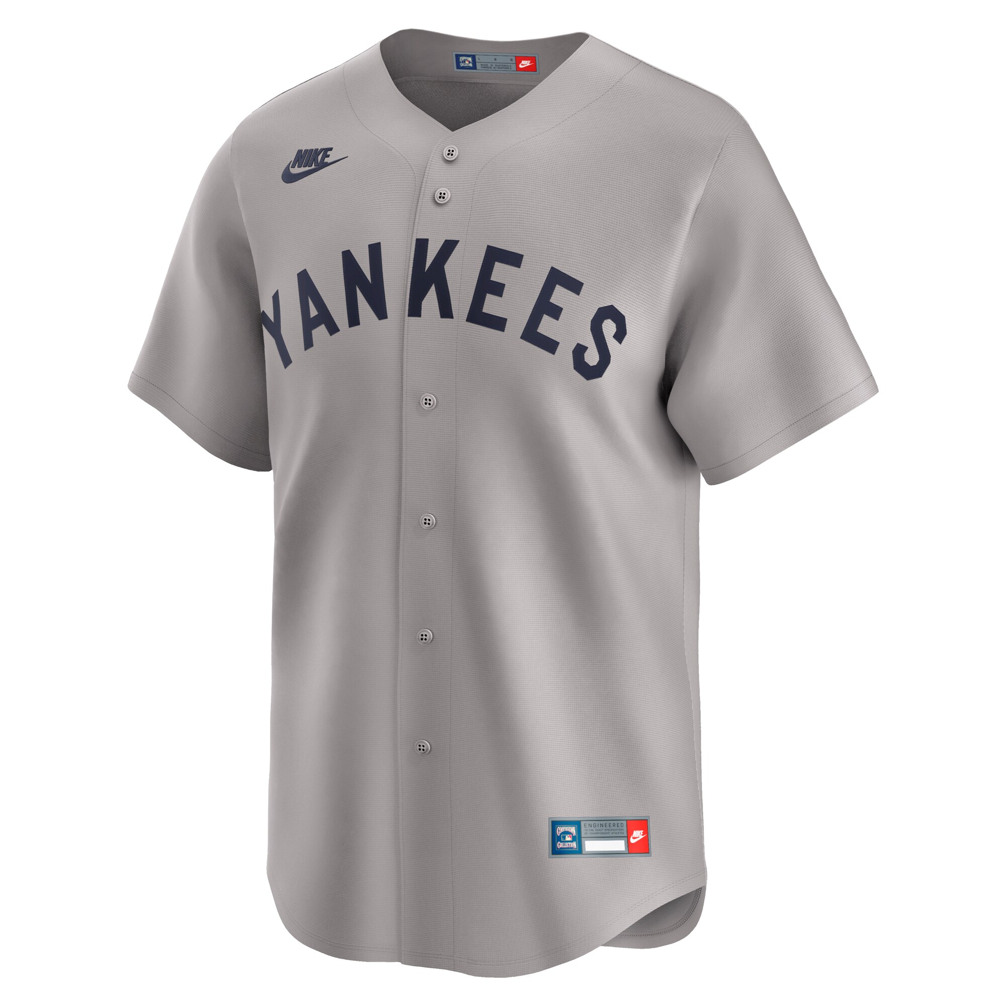 Alternative view of Men's New York Yankees Gray Throwback Cooperstown Collection Limited Jersey 