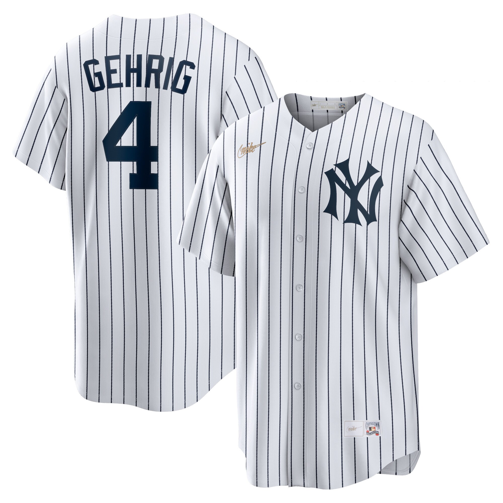 Men's New York Yankees Lou Gehrig White Home Cooperstown Collection Player Jersey 