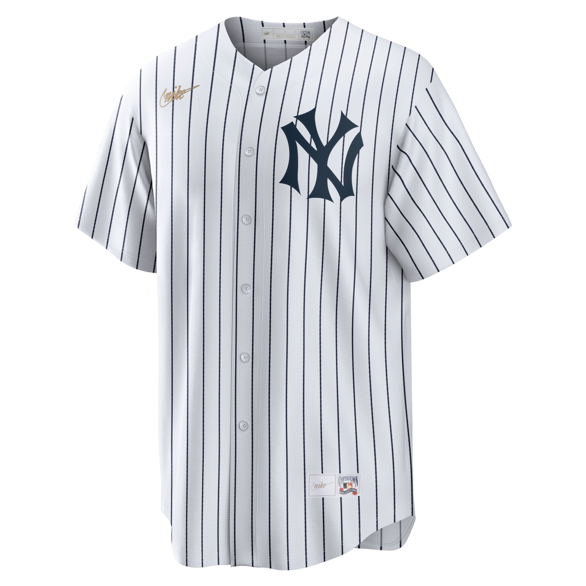 Alternative view of Men's New York Yankees Lou Gehrig White Home Cooperstown Collection Player Jersey 