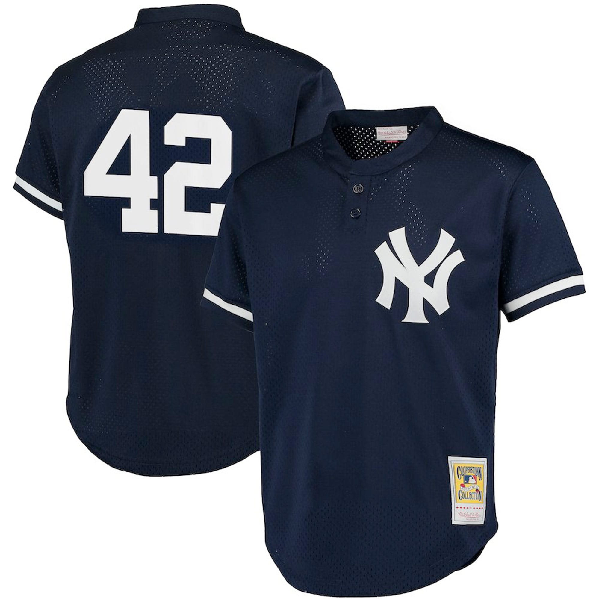 Men's New York Yankees Mariano Rivera Mitchell & Ness Navy Cooperstown Collection Big & Tall Mesh Batting Practice Jersey 