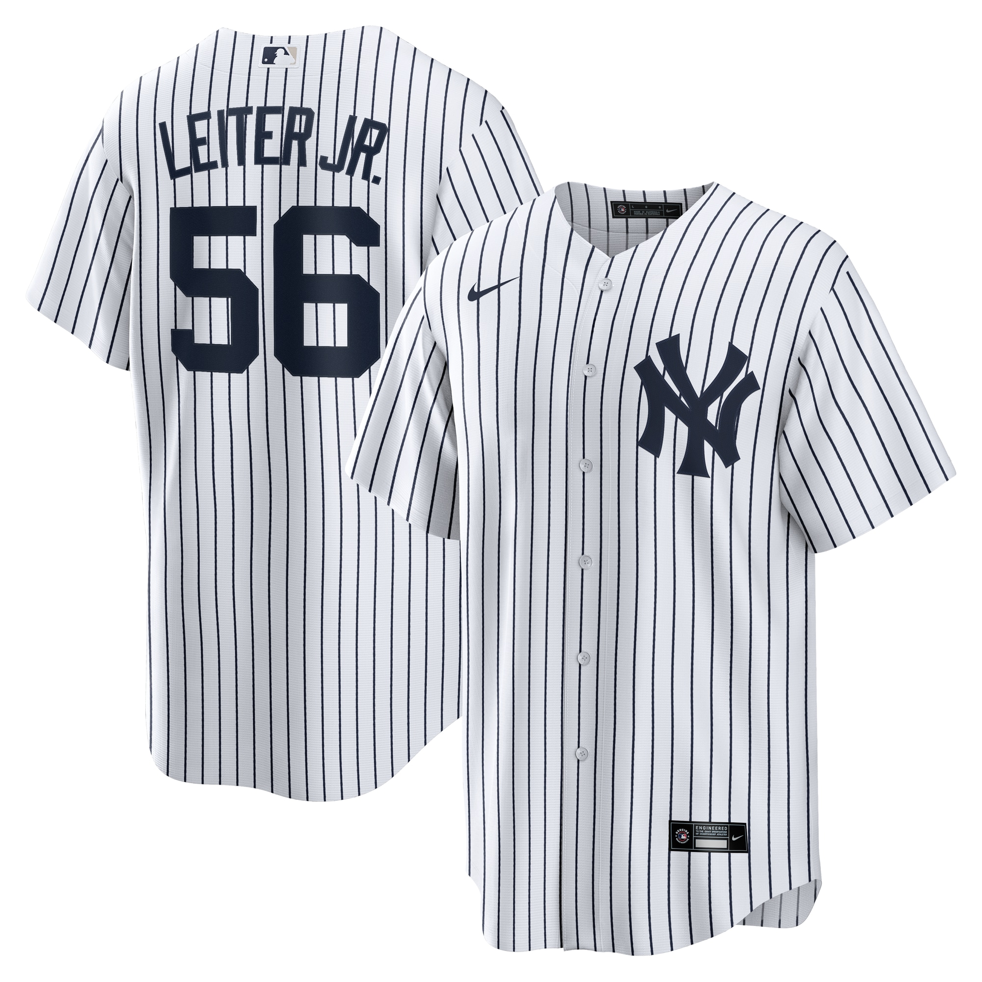 Men's New York Yankees Mark Leiter Jr. White Home Jersey 