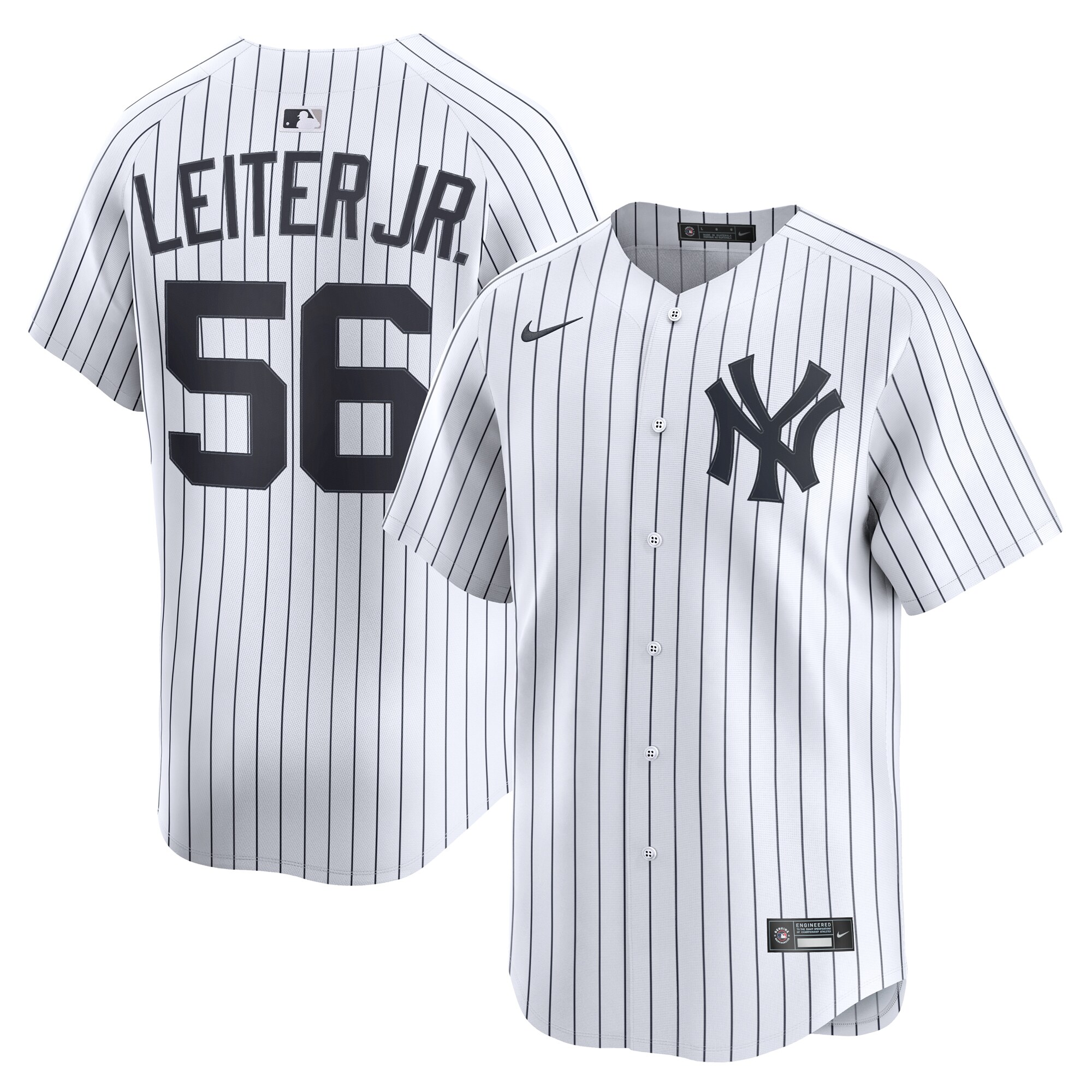 Men's New York Yankees Mark Leiter Jr. White Home Limited Player Jersey 
