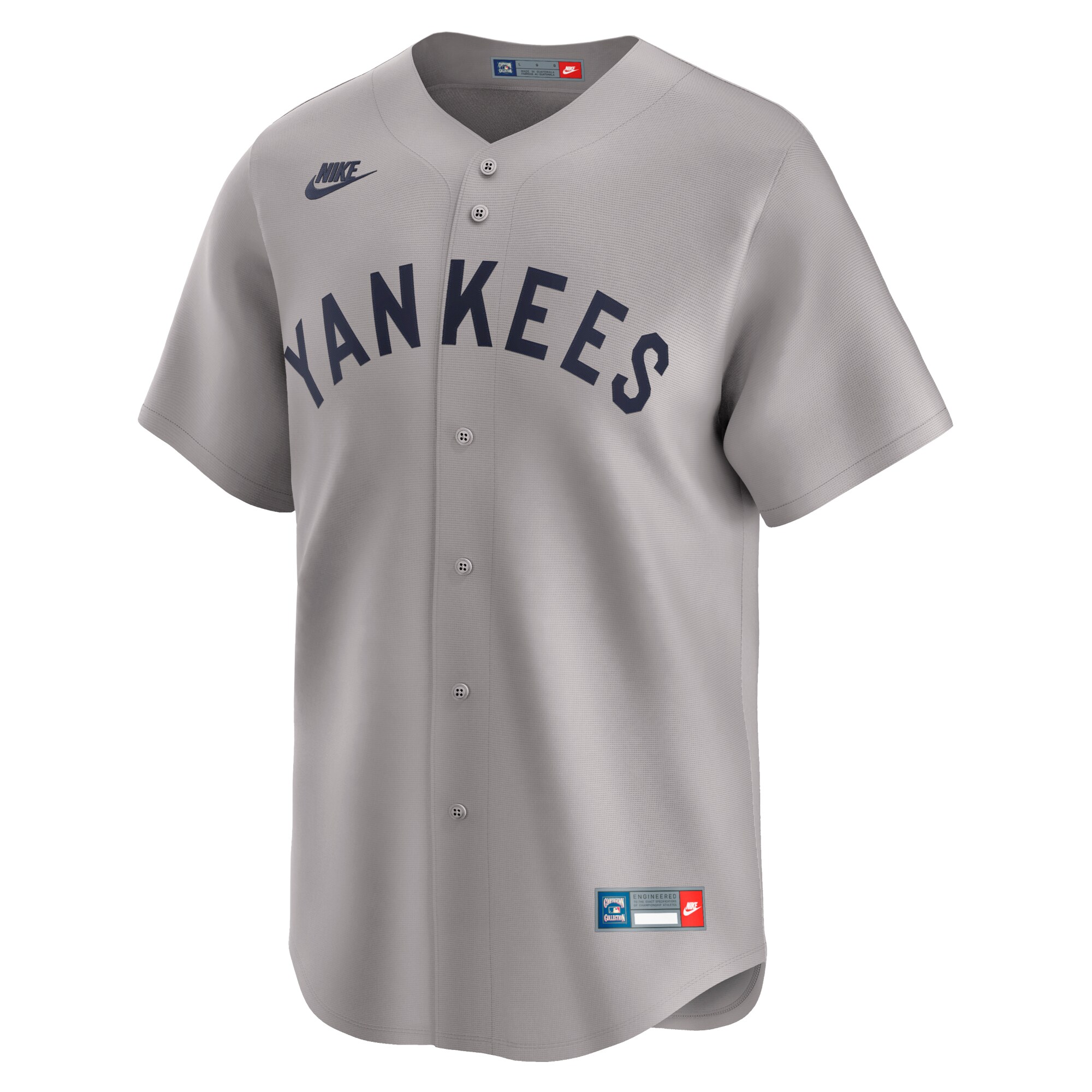 Alternative view of Men's New York Yankees Mickey Mantle Gray Throwback Cooperstown Collection Limited Jersey 